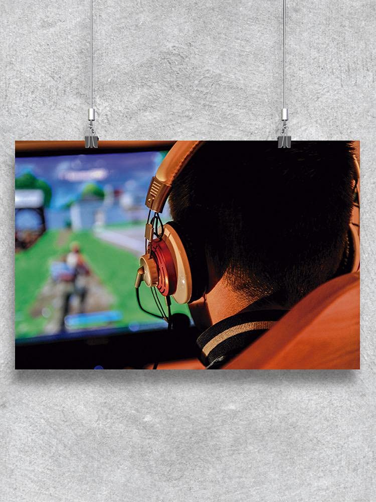 Gamer Boy Playing Video Games Poster - HD Wall Art for Gaming Room Decor, Teen Bedroom, and Esports Enthusiasts