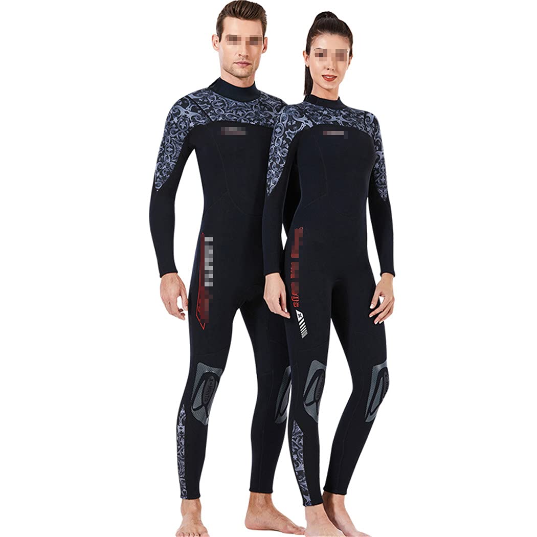 3mm Neoprene Full Body Wetsuit - Back Zip Scuba Diving Suit for Men & Women | Thermal Protection for Snorkeling, Surfing & Water Sports | One Piece Long Sleeve Swimwear