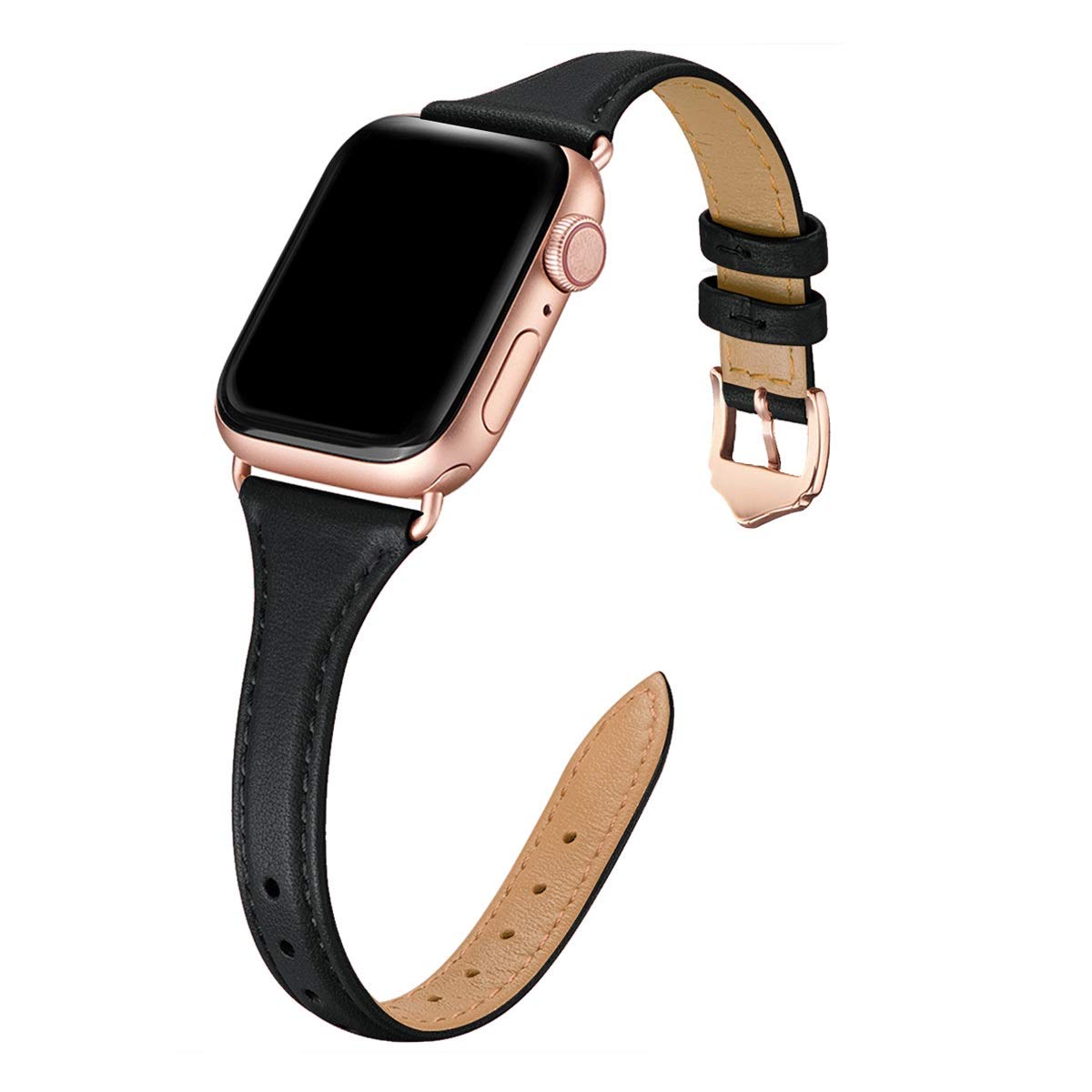 Premium Genuine Leather Apple Watch Bands for Women - Compatible with 38mm/40mm/41mm/42mm/44mm/45mm/49mm iWatch Ultra SE & Series 8/7/6/5/4/3/2/1 - Slim & Comfortable Replacement Strap for Workout, Office & Everyday Wear