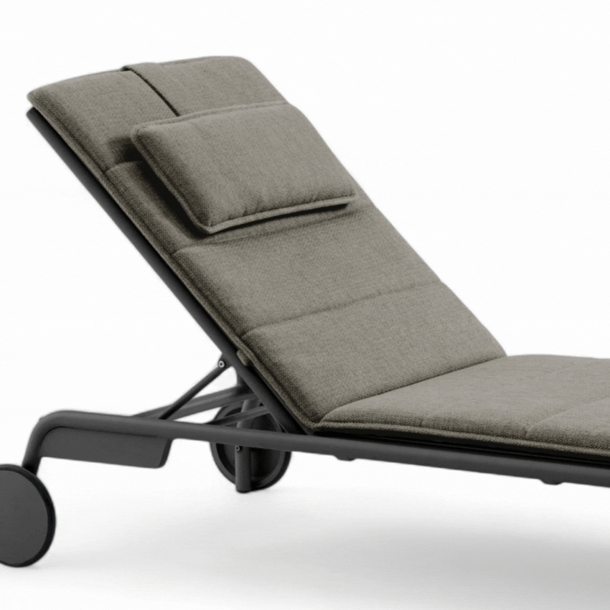 Premium Davenport Sun Lounger Cushion - Charcoal Gray Water-Resistant Outdoor Furniture Cushion for Patio, Poolside & Beach Relaxation
