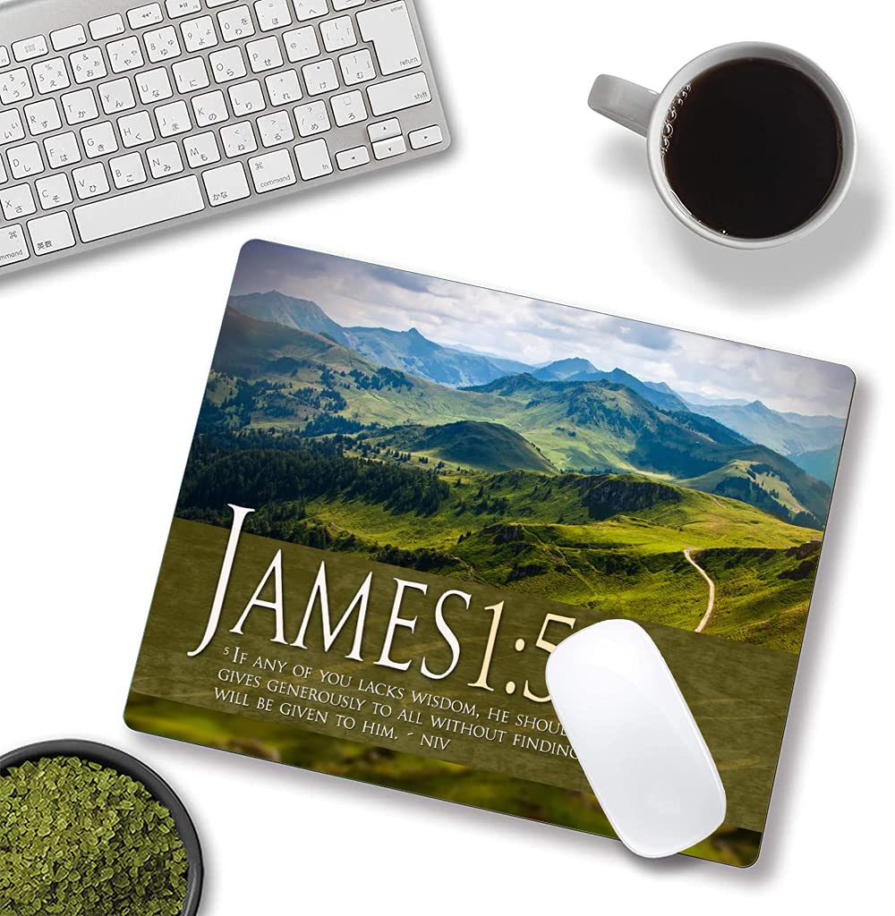 Custom Mountain Design Mouse Pad - Non-Slip Rubber Base, Waterproof Square Mousepad for Office & Laptop (9.5
