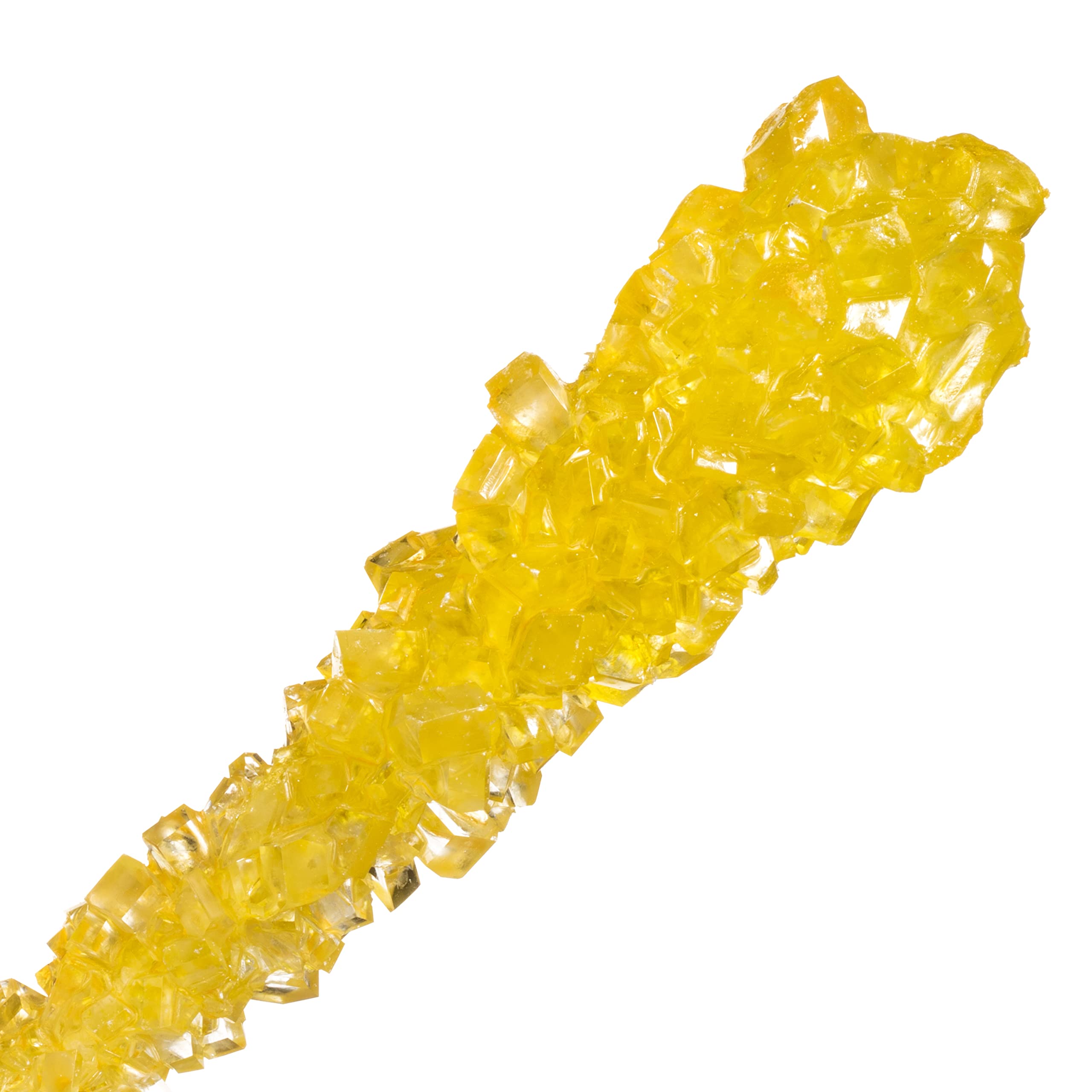 Banana Flavored Yellow Rock Candy Sugar Sticks - 36 Individually Wrapped Pieces - Perfect for Birthday Parties, Baby Showers & Candy Buffets