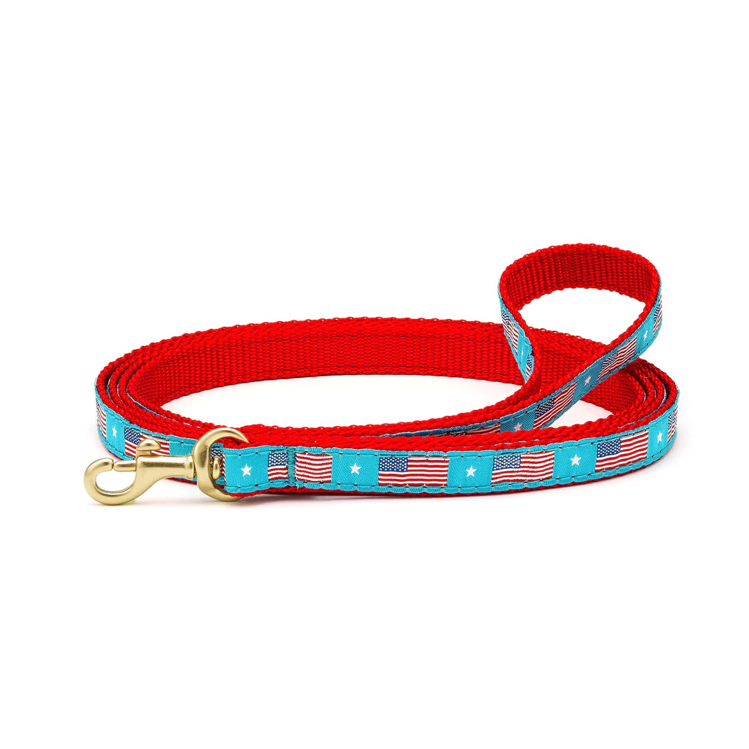 American Flag Dog Leash - Patriotic Nylon Dog Lead for Walking & Training - Perfect for Flag Day, 4th of July & Outdoor Adventures