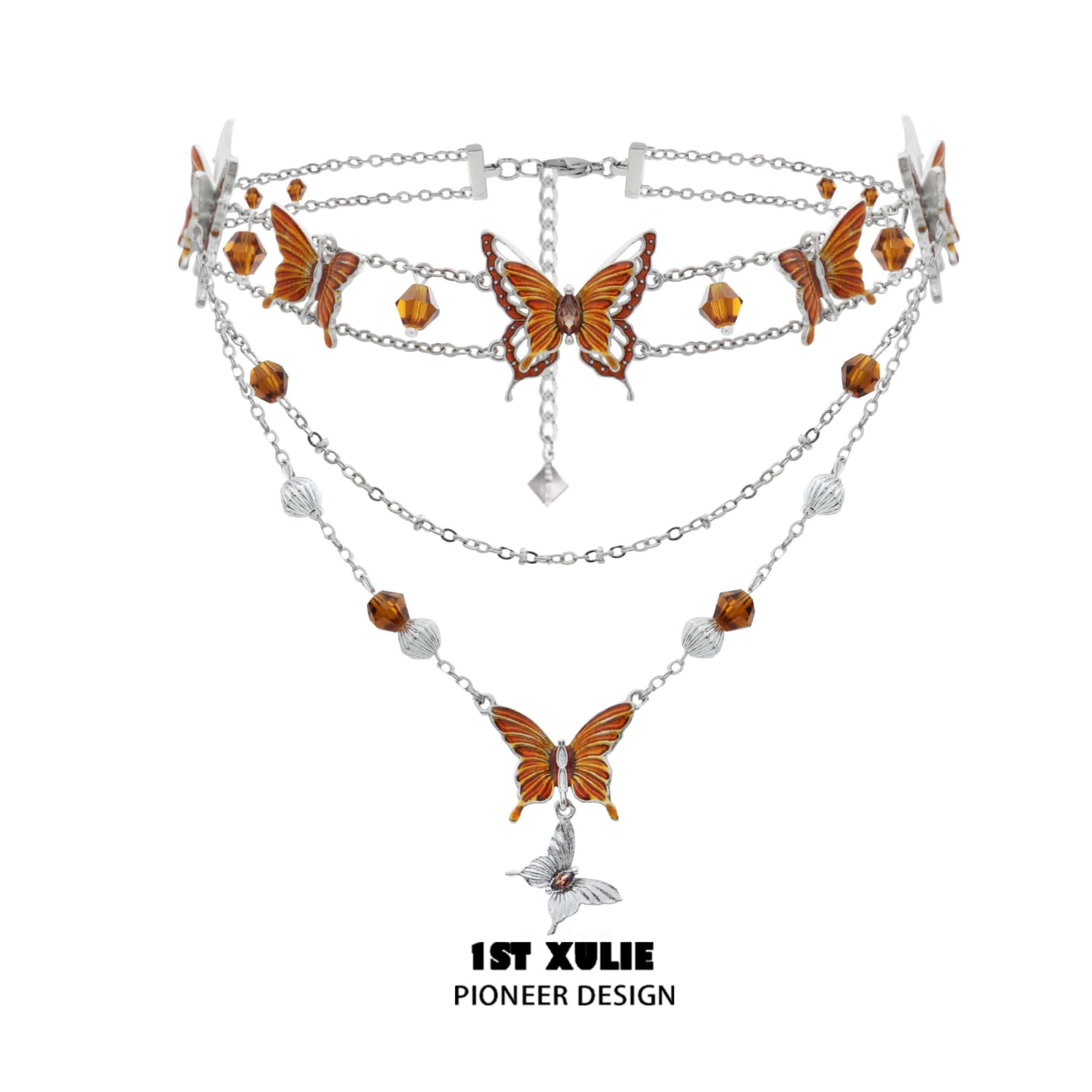 18k Gold Plated Butterfly Crystal Necklace for Women - Elegant Layering Jewelry Gift for Birthday, Anniversary & Valentine's Day | Perfect for Parties, Weddings & Everyday Wear