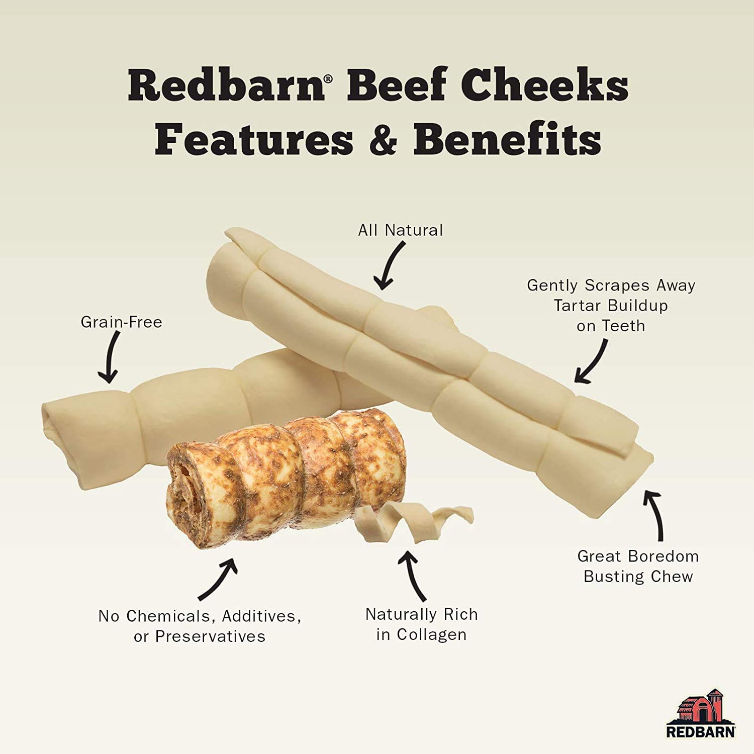 Redbarn 12 Pack Chicken & Carrots Beef Chew Rolls for Large Dogs - Natural Grain-Free Dog Treats for Dental Health & Training - Perfect for Aggressive Chewers & Playtime Rewards