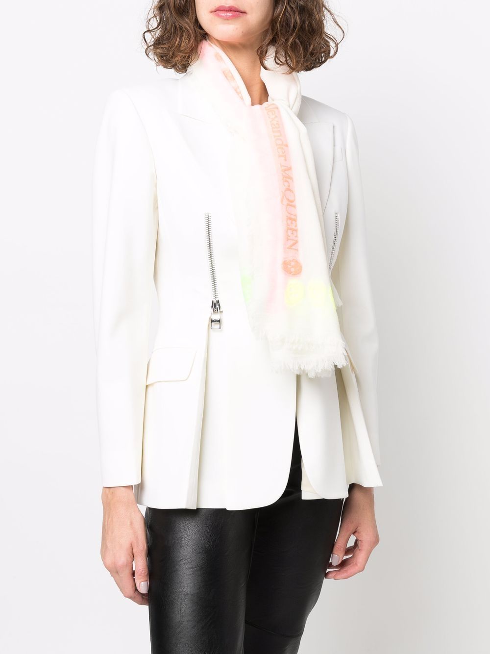 Alexander McQueen White Scarves - Luxury Fashion Accessory for Women, Perfect for Winter Outfits & Special Occasions