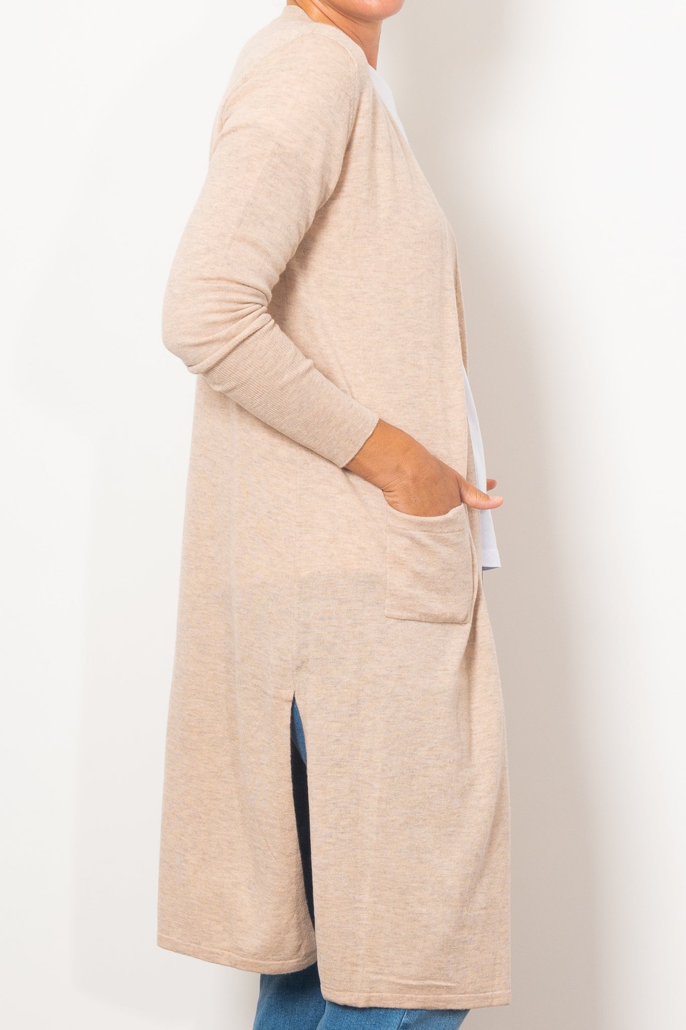 Bridge & Lord Women's Longline Cardigan Sweater - Soft Knit Open Front Wrap for Office, Casual & Layering