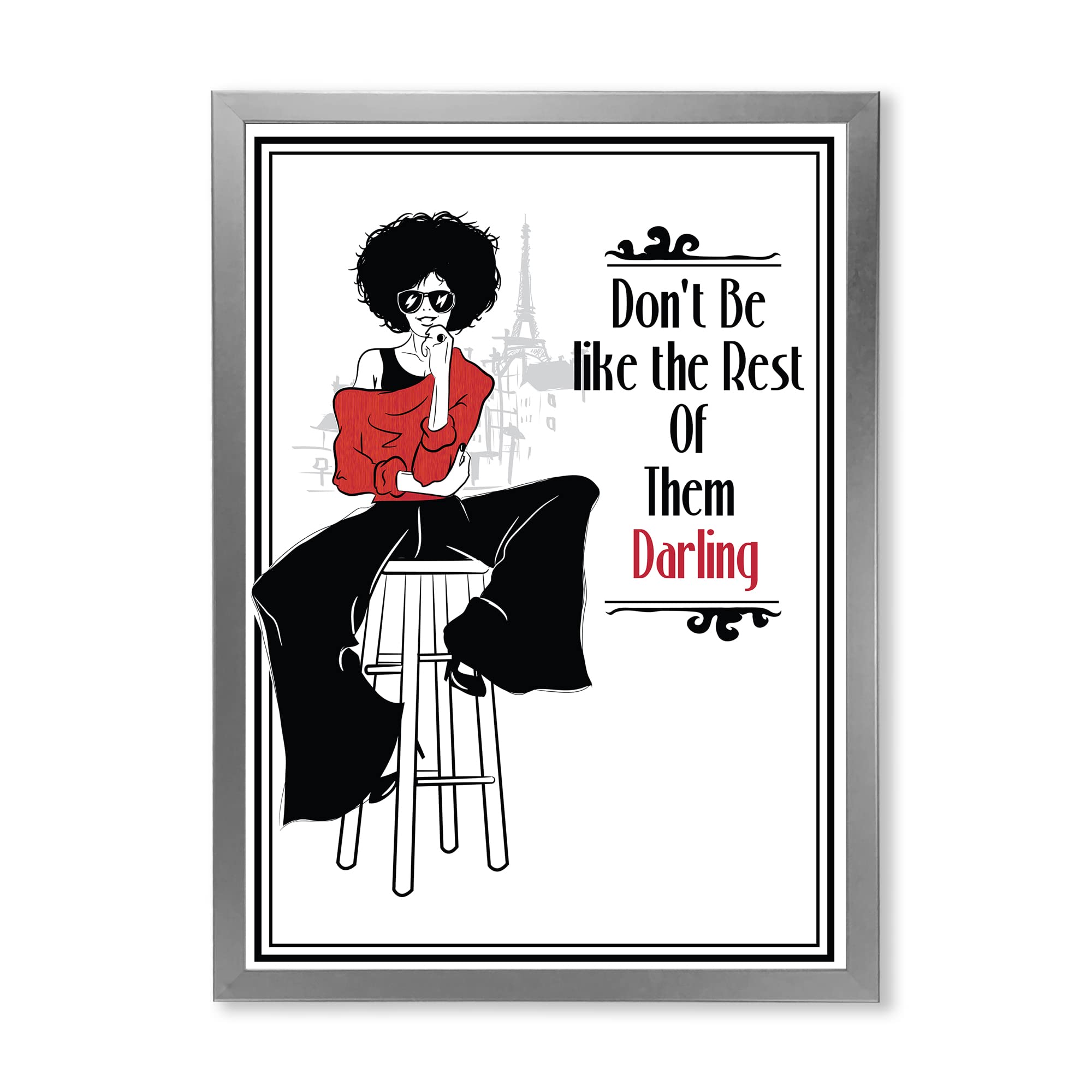 DesignQ Passion Life Fashion Girl VI Modern Framed Wall Art - Stylish Home Decor for Living Room, Bedroom & Office