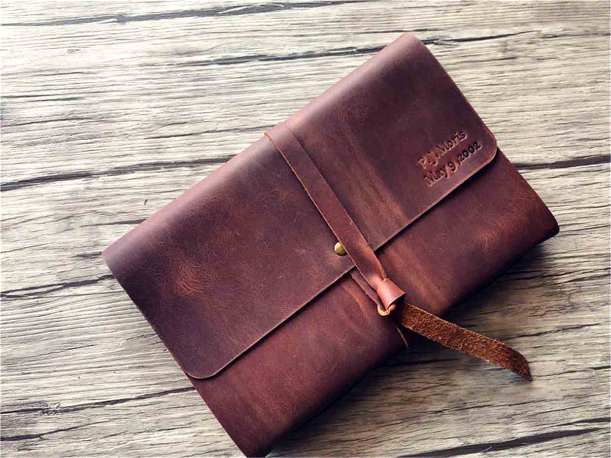 Premium Embossed Leather Wedding Scrapbook Album - Handmade Memory Book for Brides, Couples & Anniversaries - Perfect for Wedding Guest Books, Photo Albums & Keepsake Journals