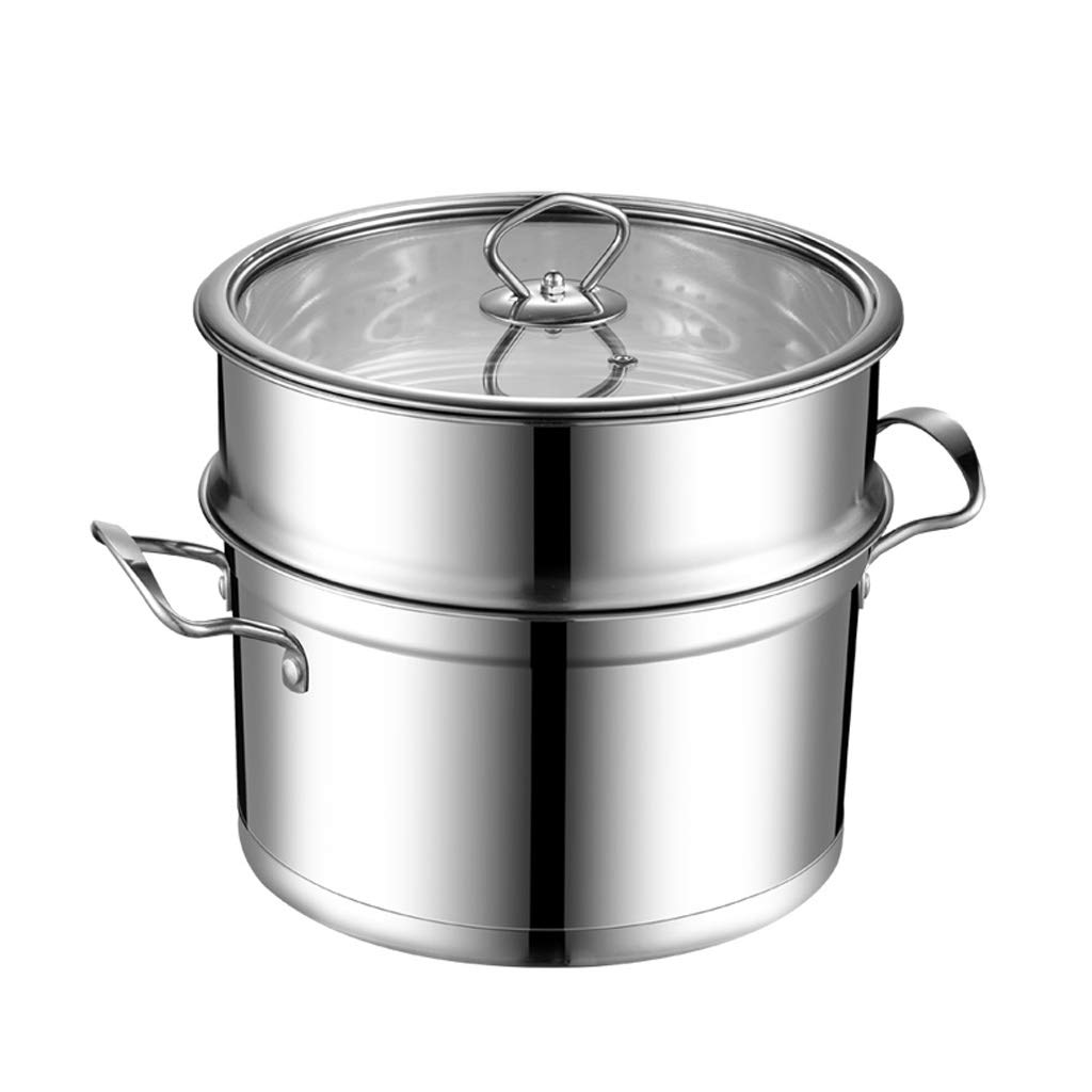 Premium 304 Stainless Steel Soup Pot with Double Bottom - 22cm Diameter High-Quality Stew Pot with Steam Grid for Home Cooking, Hot Pot & Stock Making | Durable Kitchen Cookware for Soups, Stews & Family Meals