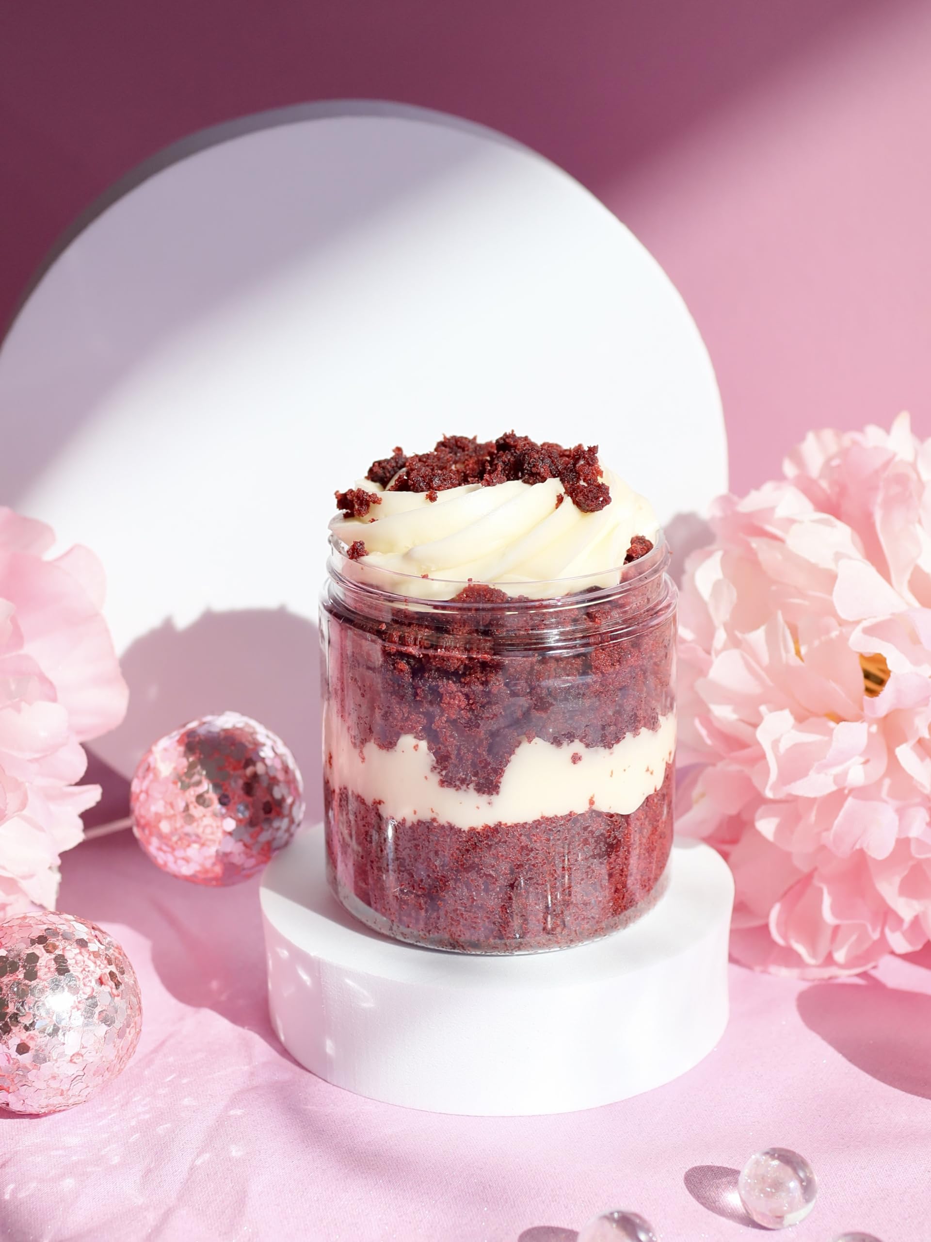 Red Velvet Cupcake in a Jar - Delicious Baked Dessert Gift for Birthdays, Parties & Holidays | Perfect for Gifting, Celebrations & Sweet Treats