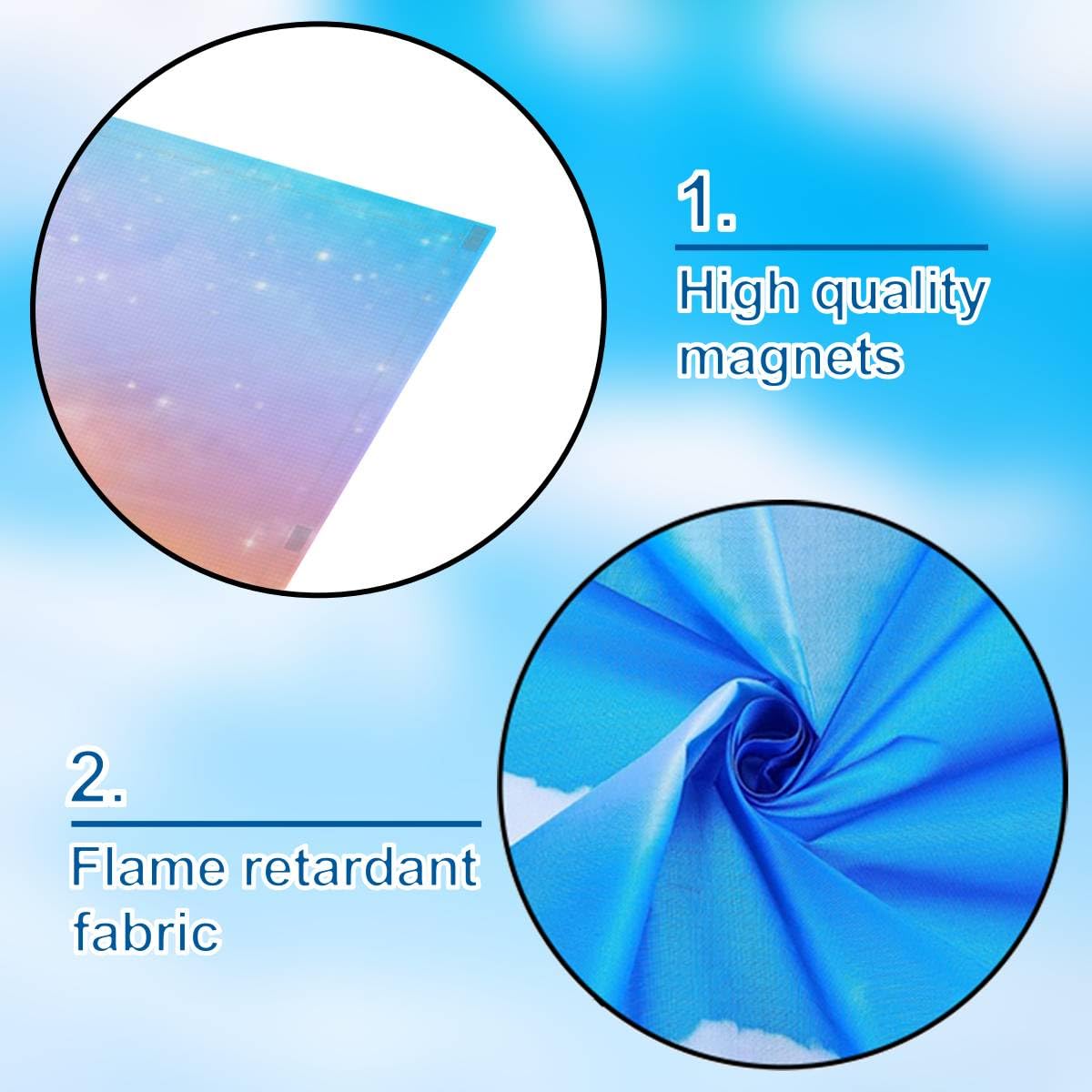 6 Pack Fluorescent Light Covers - 4' x 2' Decorative Magnetic Ceiling Light Panels with Sunshine Sky Design for Classroom, Office & Home - Reduce Glare & Create Relaxing Atmosphere