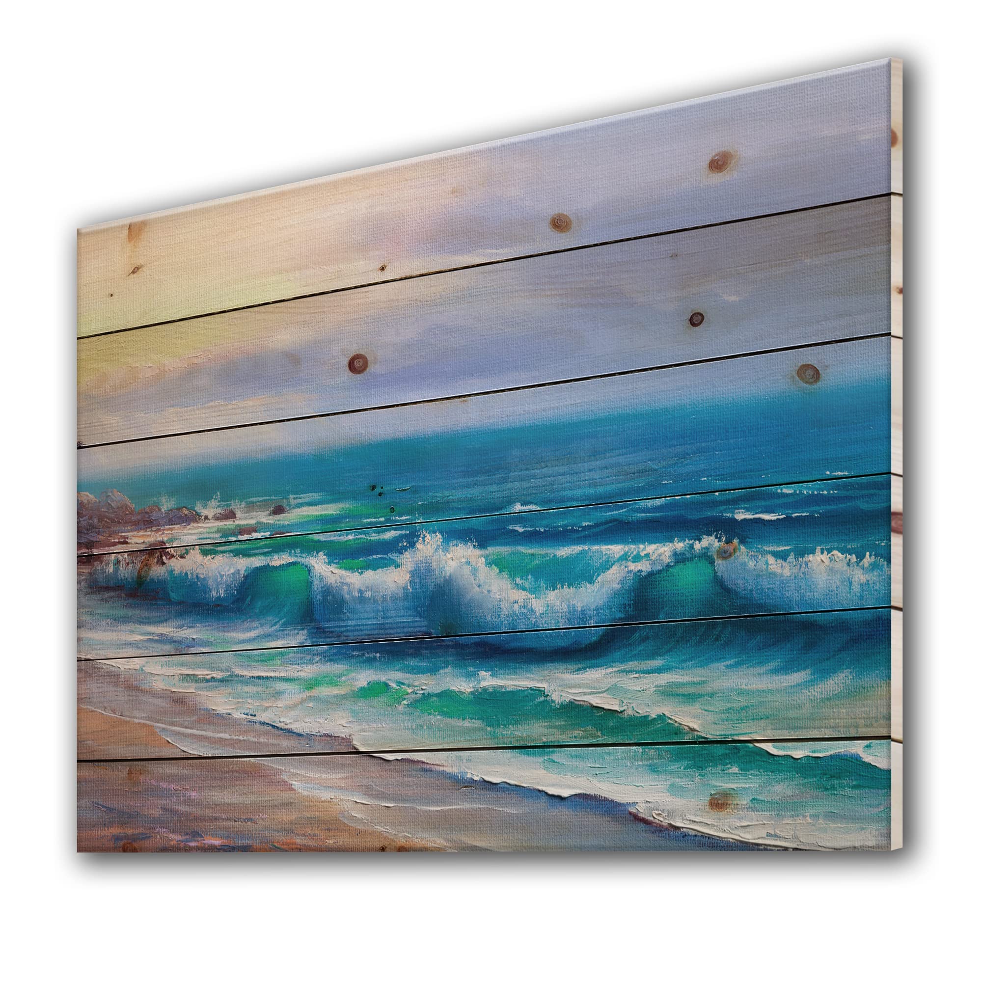 Sunshine Waves Wood Wall Art - Coastal Decor for Beach Homes