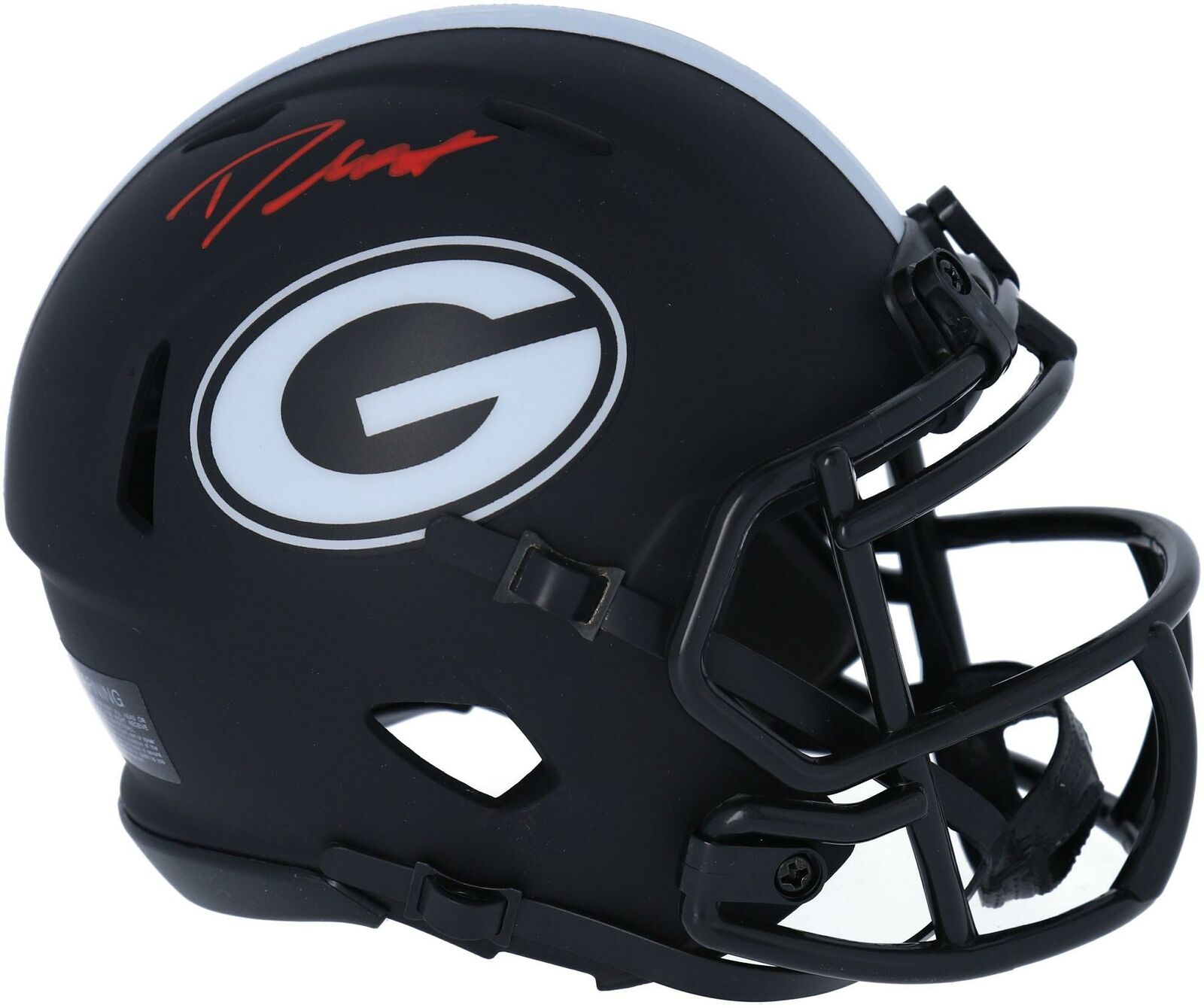 D'Andre Swift Autographed Georgia Bulldogs Mini Helmet - Signed Riddell Revolution Speed NCAA Football Collectible - Perfect for Fans, Memorabilia Displays & Sports Decor