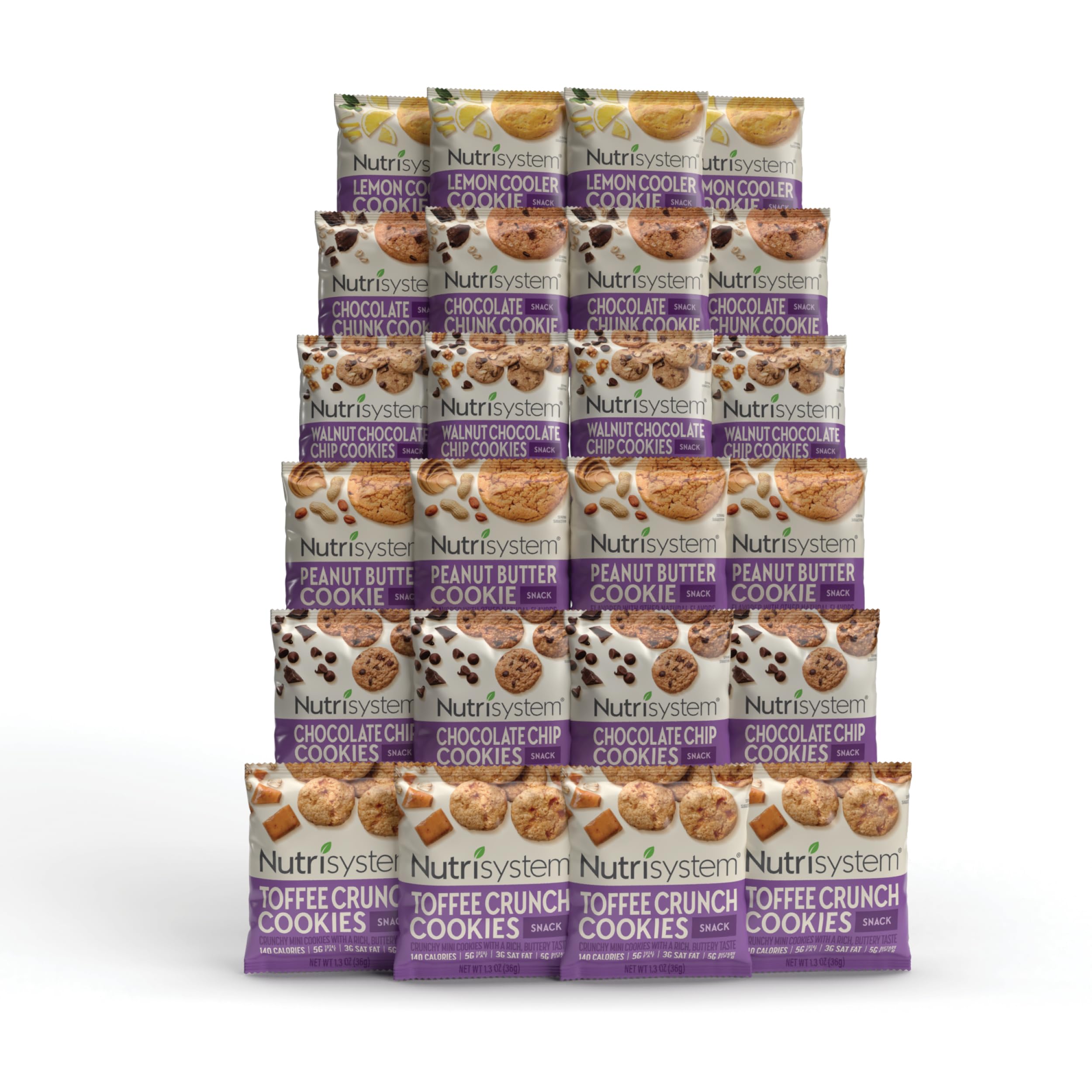Nutrisystem® Cookie Variety Pack - 24 Count | Low-Calorie, Guilt-Free Snacks for Weight Loss | Perfect for Office, Gym & Healthy Lifestyle