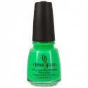 China Glaze Nail Lacquer with Nail Hardener - In The Lime Light Neon Green Polish - Long Lasting & Chip Resistant - Perfect for Summer Nails, Pedicures & Salon Quality Manicures at Home