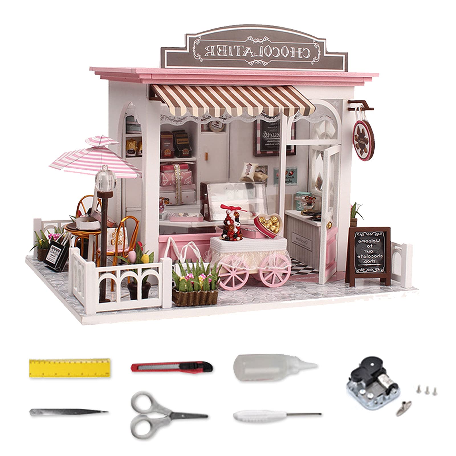 DIY Miniature Dollhouse Kit - Wooden Kitchen Furniture Set for Doll House | Perfect for Collectors, Miniature Enthusiasts & Home Decor