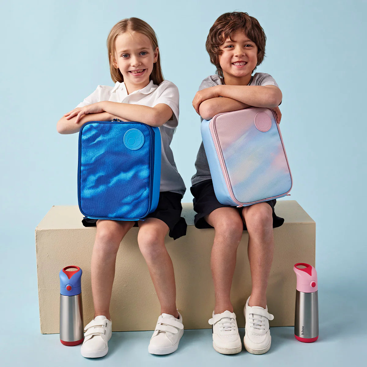 b.box Flexi Insulated Lunch Bag for Kids & Adults - Leakproof, BPA-Free, Eco-Friendly Reusable Lunch Box - Perfect for School, Work, Picnics & Travel - Deep Blue