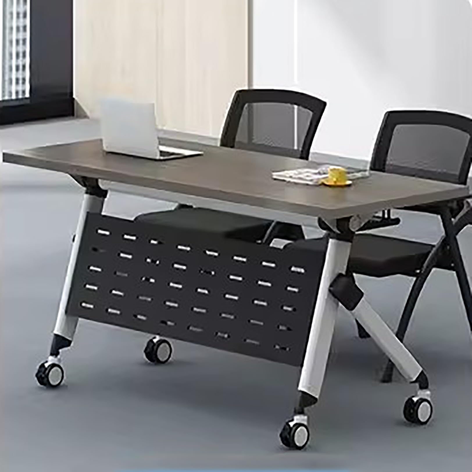 Foldable Conference Table with Wheels - Portable Meeting & Seminar Table for Office, Classroom, Training Room - Ideal for Business Meetings, Team Collaboration & Educational Workshops