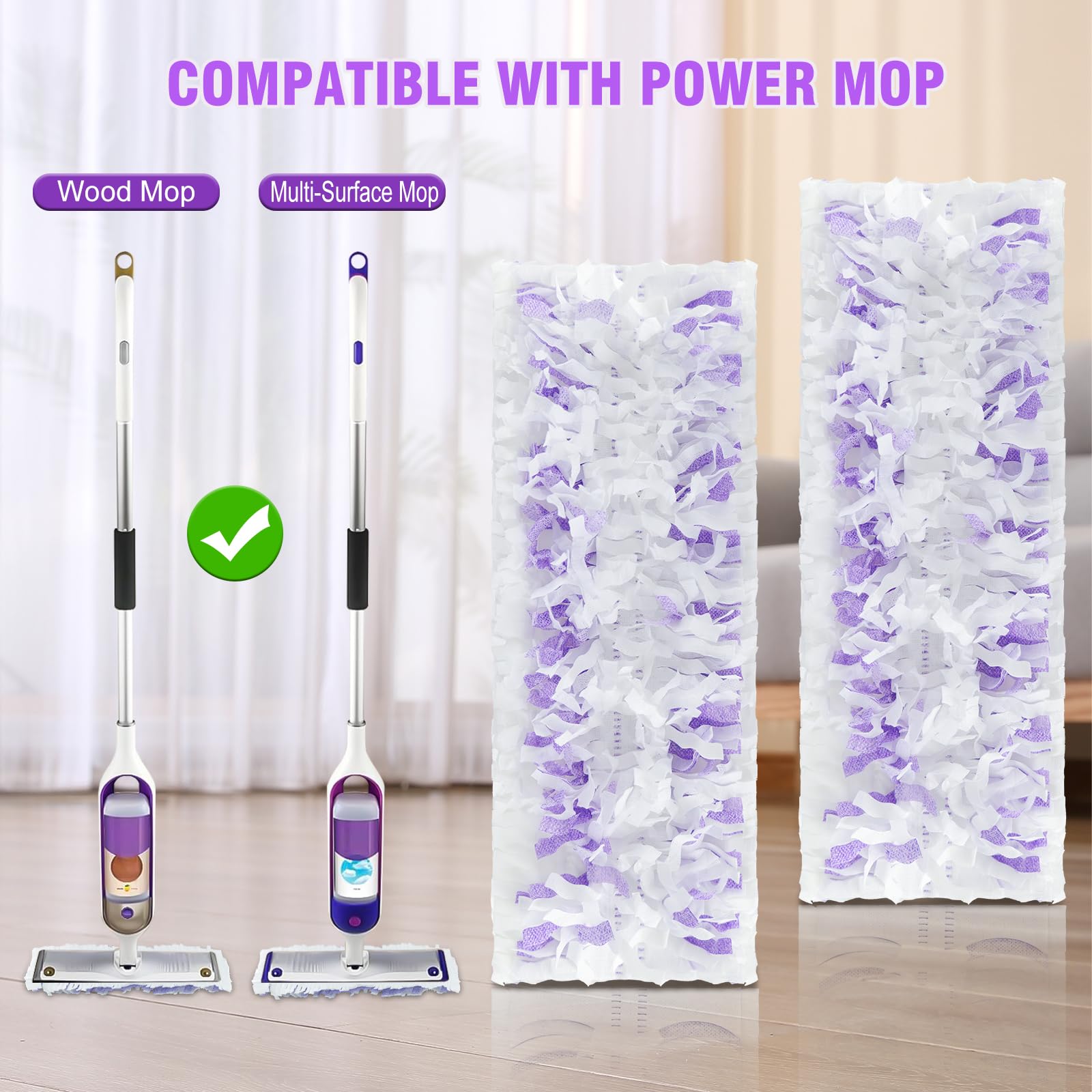 20-Pack Heavy-Duty Disposable Power Mop Pads Refills for Swiffer PowerMop - Quick-Absorbing, No Residue, Non-Washable & Unscented Floor Cleaning Pads - Perfect for Hardwood, Tile & Laminate Floors - Compatible with Swiffer PowerMop Cleaning System