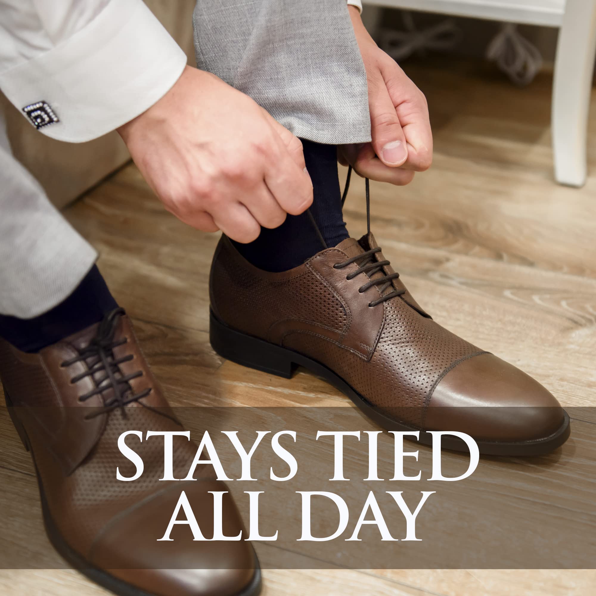 Premium Dress Shoe Laces for Men - Round Oxford Shoelaces (Multiple Lengths & Colors) - Perfect for Business, Formal & Wedding Attire