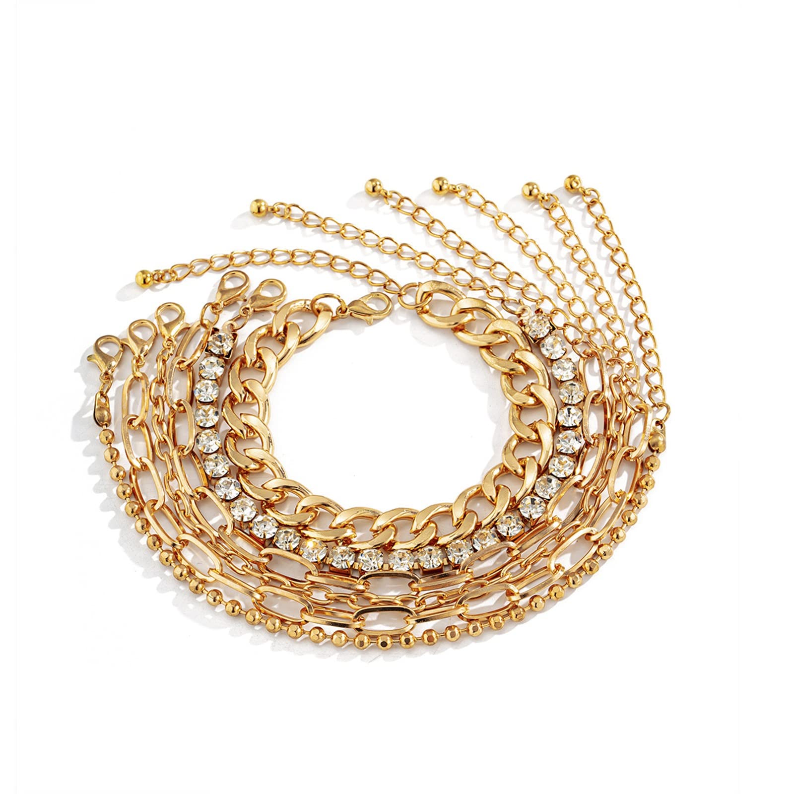 Elegant Layered Necklace Set for Women - 6 Piece Dainty Multi-Layer Ball Chain Necklaces & Bracelets Jewelry Gift Set | Perfect for Layering, Everyday Wear, and Special Occasions