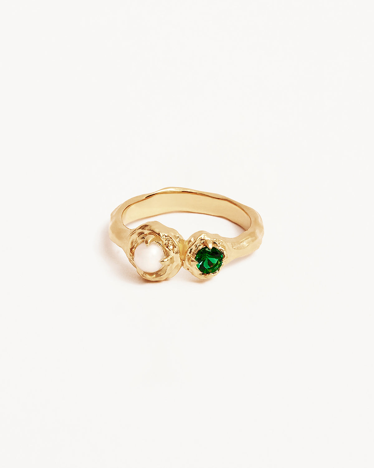 18K Gold Vermeil Moonlit Tides Ring - Elegant Wave Design Dainty Stackable Ring for Women - Perfect for Date Night, Anniversary Gifts & Everyday Wear