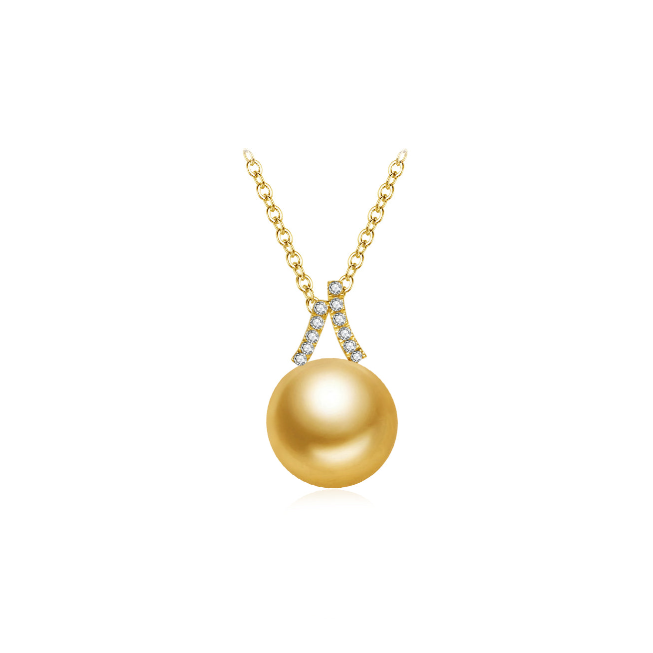 18K Solid Gold South Sea Golden Pearl Necklace KN00193 - Elegant Pearl Jewelry for Women, Perfect for Weddings, Parties & Special Occasions