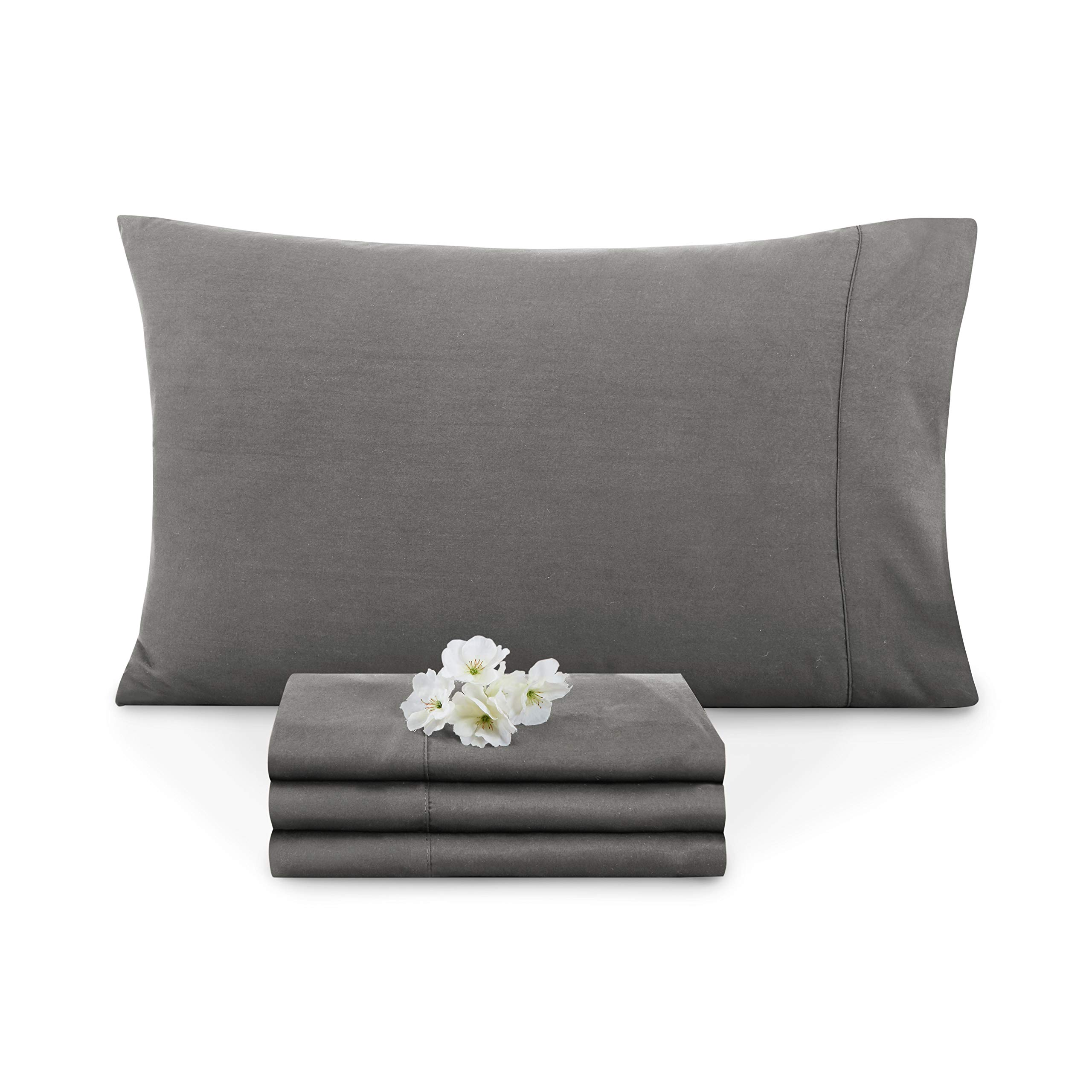 Premium King Size Pillowcases Set of 8 - Ultra Soft Hotel Quality Bedding - Charcoal Gray - Perfect for Luxury Bedrooms & Guest Rooms