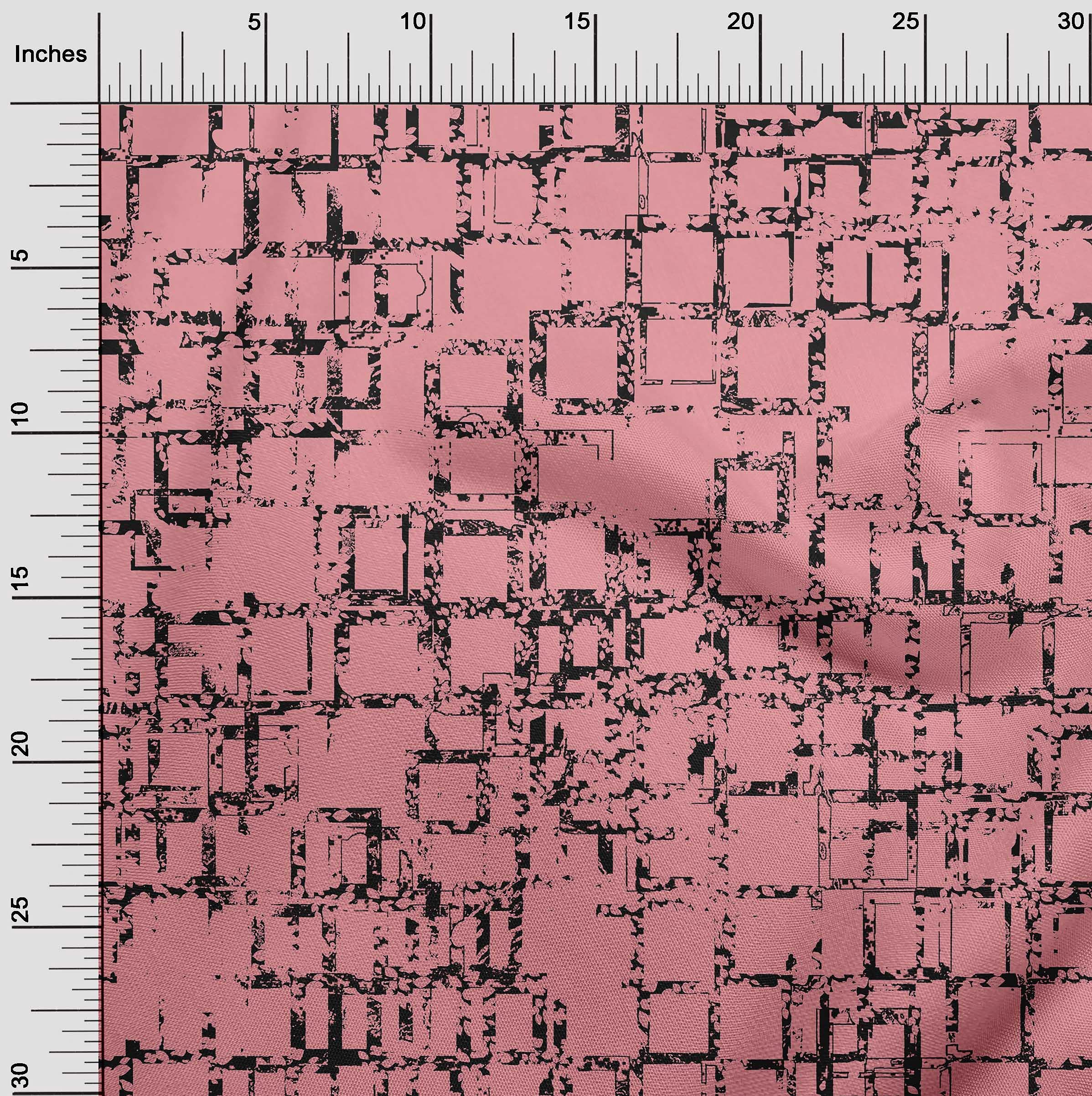 oneOone Rayon Medium Pink Geometric Print Fabric by The Yard - 56 Inch Wide Dress Material for DIY Fashion & Home Decor Projects