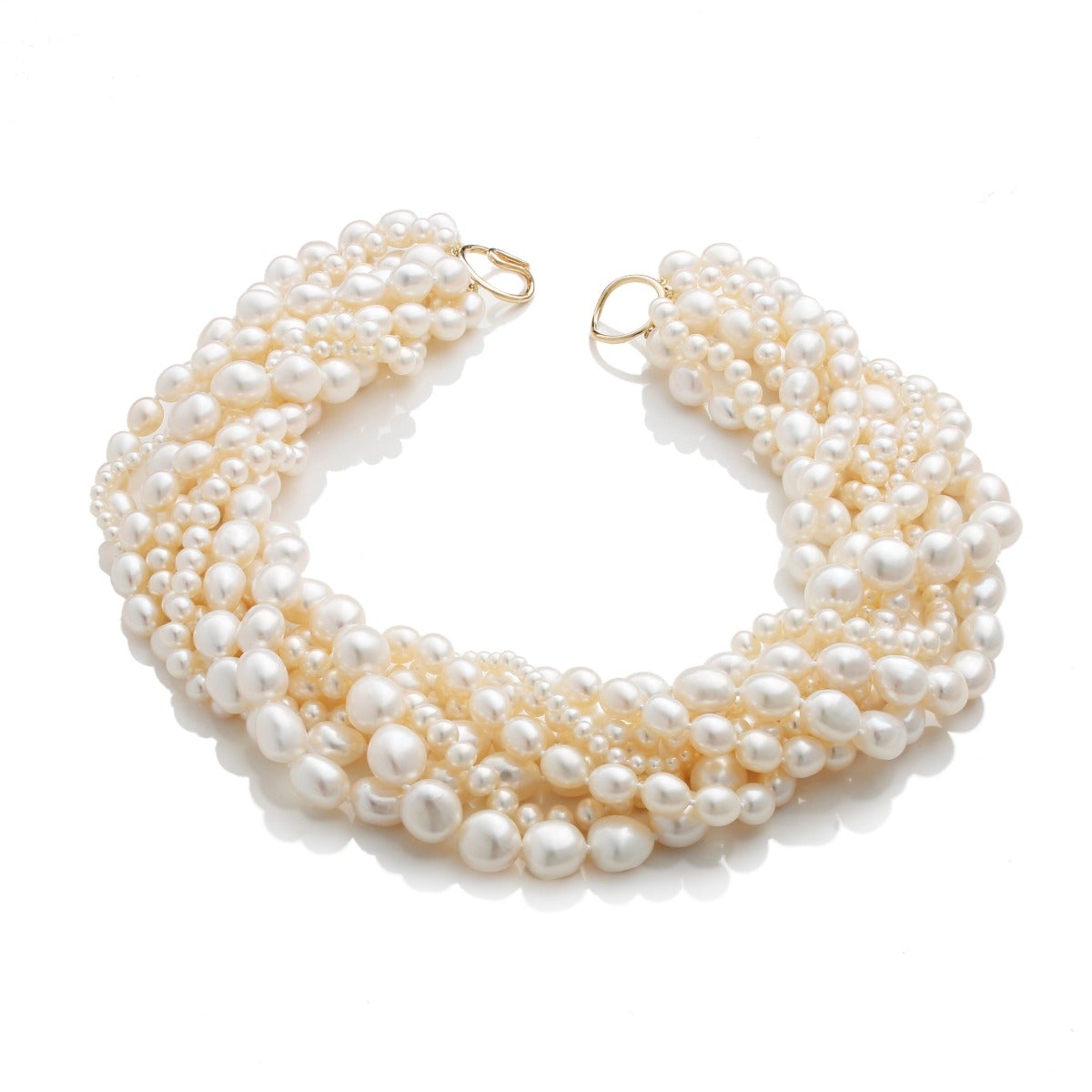 Elegant Eight Strand Baroque Pearl Necklace – Vintage Style Jewelry for Women, Perfect for Weddings, Parties & Special Occasions