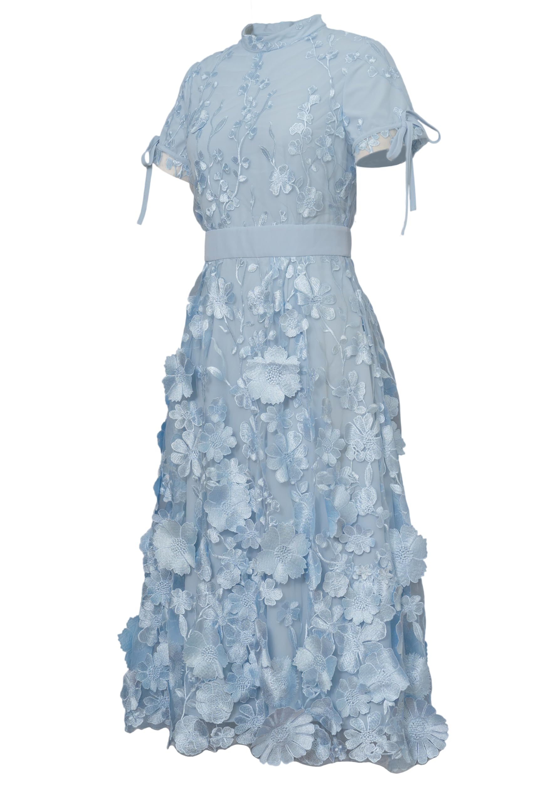 CHIC STAR Women's 3D Embroidery Applique Floral Party Dress - Elegant Evening Gown for Cocktail, Wedding & Special Occasions