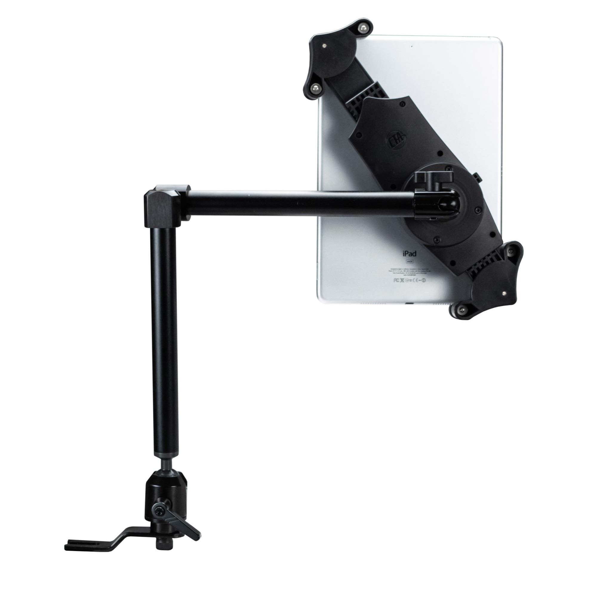 Universal Tablet Mount Holder for iPad 10.2-inch, Samsung Galaxy Tab, Fire HD & More - Adjustable Stand for Bed, Car, Desk - Black (Perfect for Reading, Watching Movies & Hands-Free Use)
