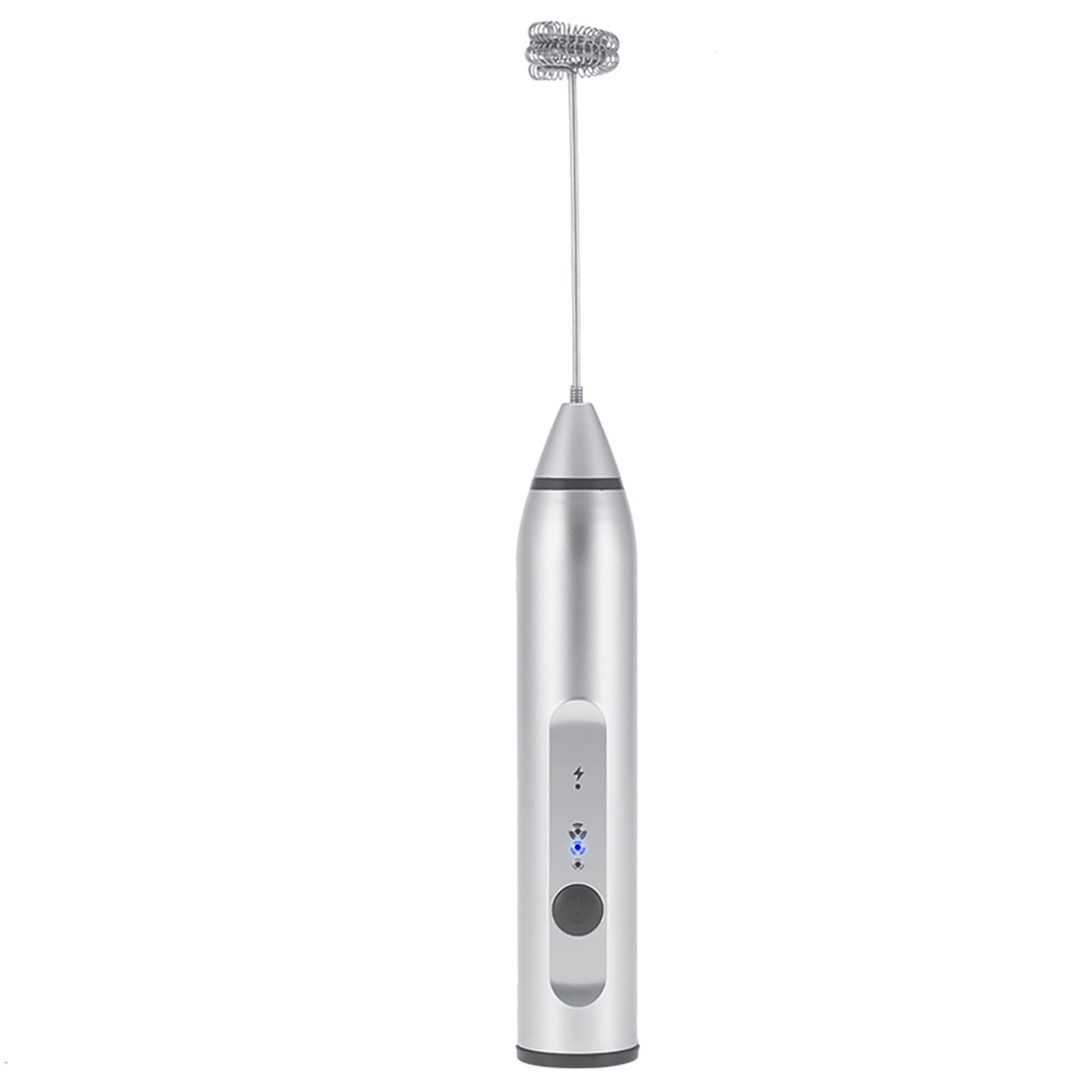 **Rechargeable Electric Milk Frother for Cappuccino & Latte - Professional Foam Maker for Home & Restaurant Use (Silver) | Perfect for Coffee, Hot Chocolate & Matcha Drinks**