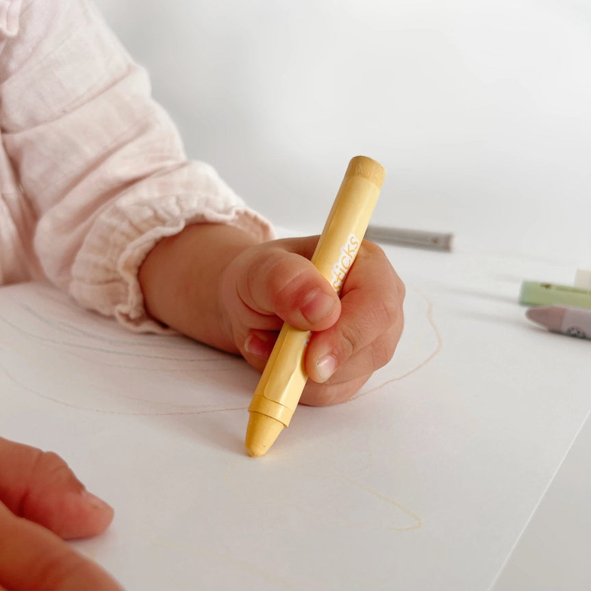 Honeysticks Non-Toxic Beeswax Crayons - Thin & Jumbo Size, Pastel Colors for Kids Art & Drawing | Safe for Toddlers, Classroom & Home Use