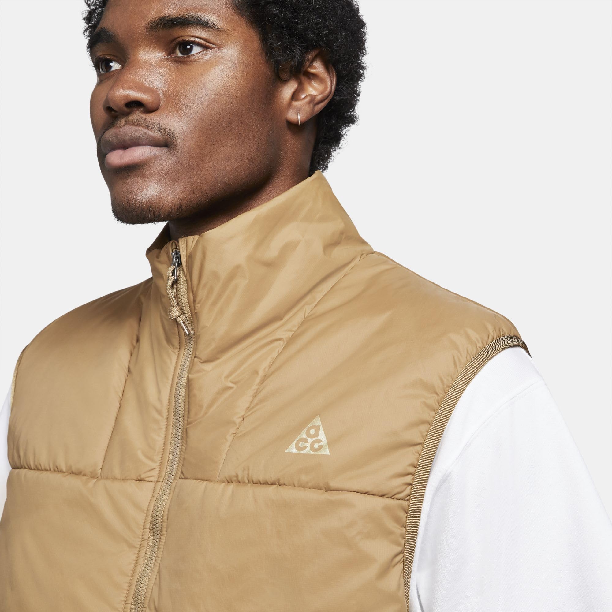 Nike ACG Rope De Dope Men's Lightweight Hiking Vest - Small, Golden Beige - Perfect for Outdoor Adventures & Trail Running