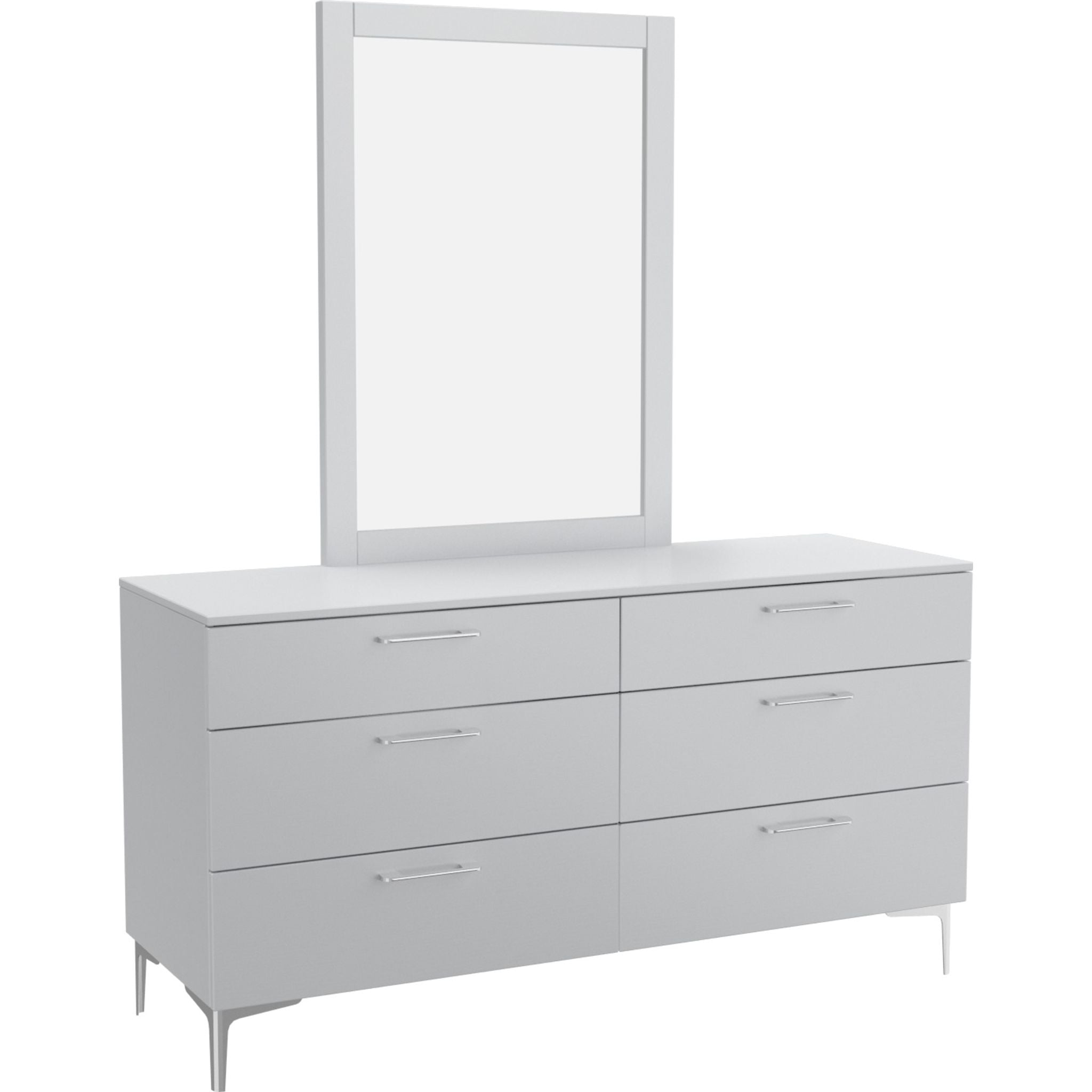 Apollo White Dresser with Mirror - Modern Bedroom Furniture for Home Decor & Storage | Perfect for Bedroom, Living Room, or Nursery Organization