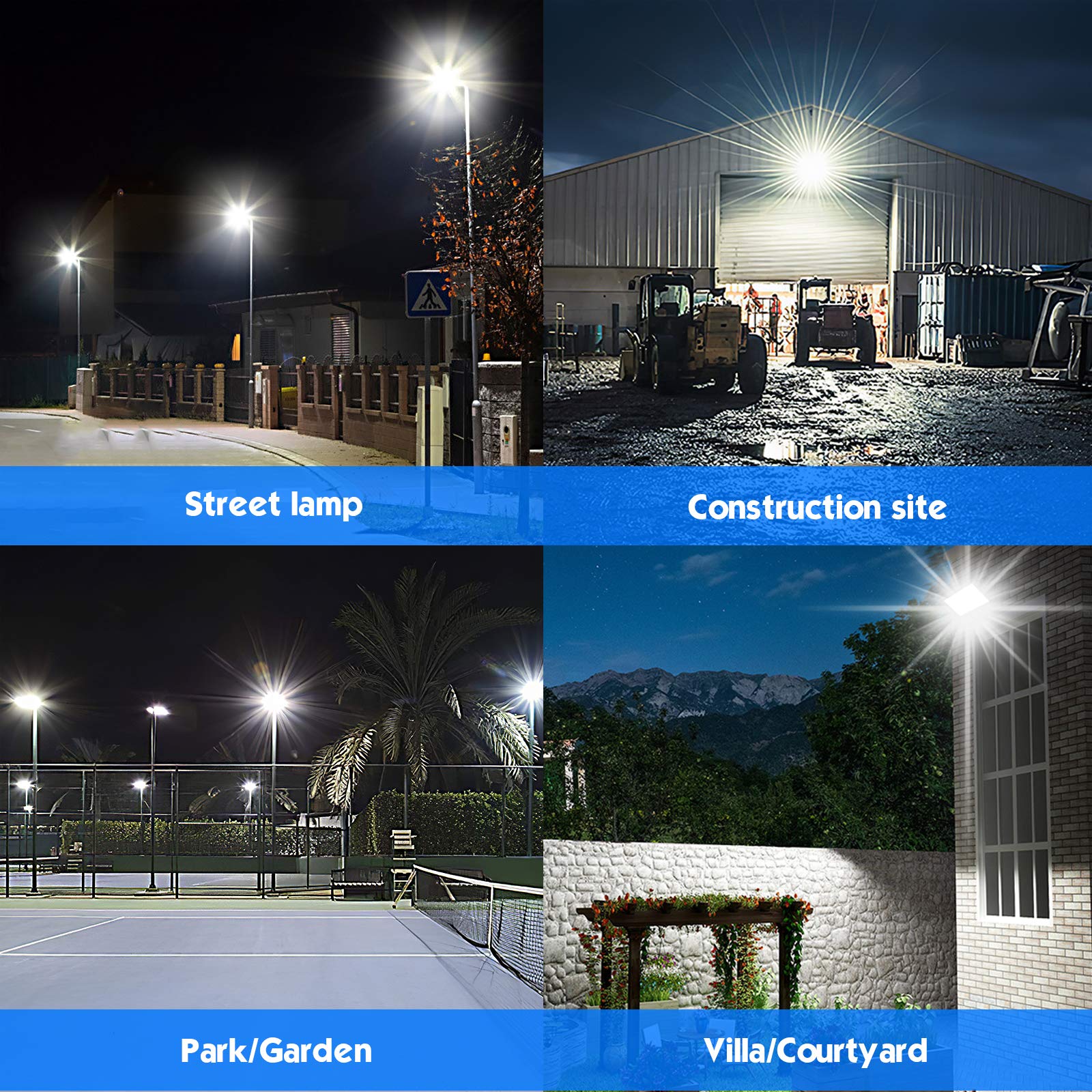 300W LED Stadium Lights - Super Bright 45000lm (2000W Equivalent) for Outdoor Arenas, Backyards & Parking Lots - ETL Certified IP66 Waterproof Flood Light (100-277V Input) - Perfect for Sports Fields, Commercial Lighting & Security Applications