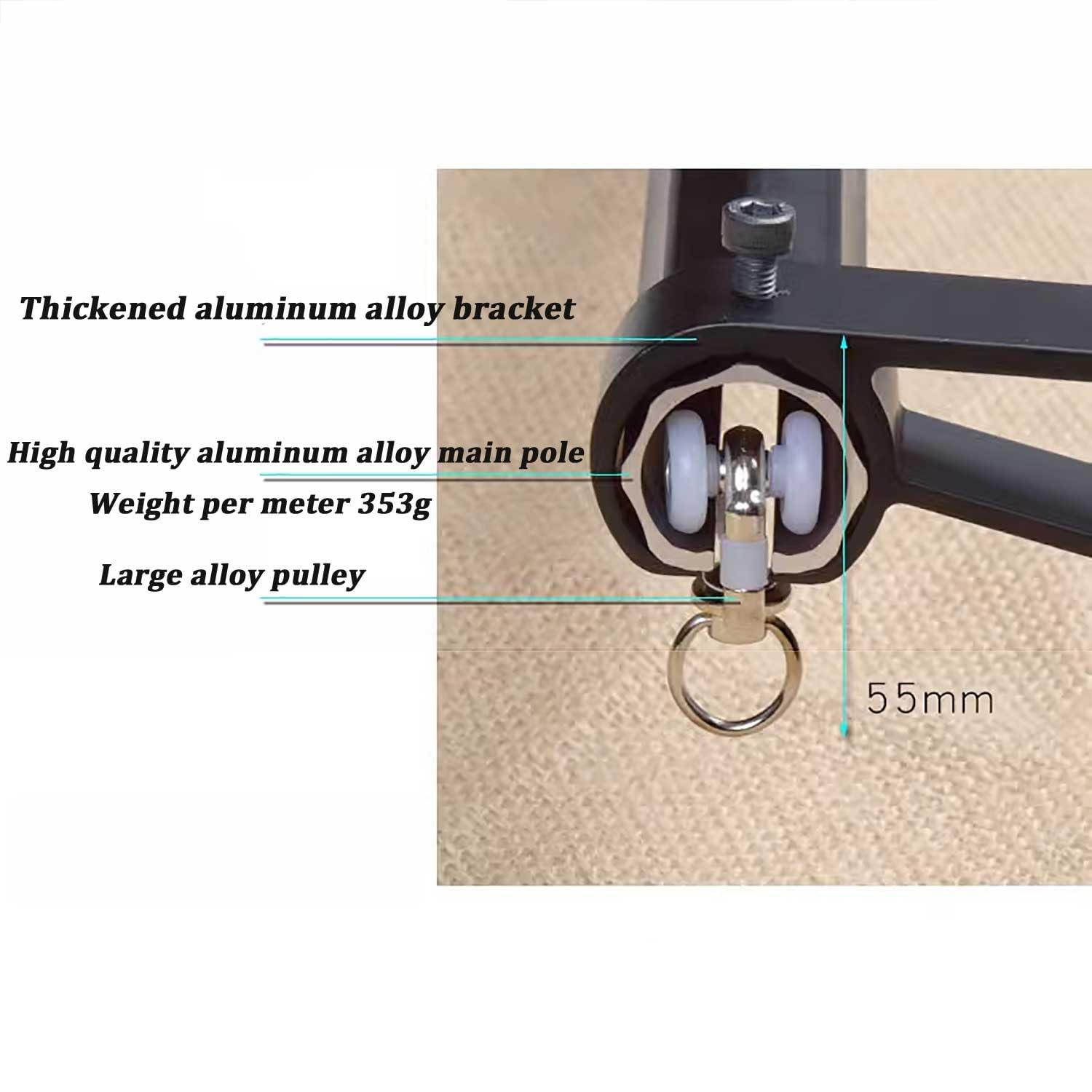 Black Aluminum Roman Rod Curtain Track - Heavy Duty Wall Mount Curtain Rail for Living Room, Bedroom & Shower Room Divider - 4.5m (14.8ft) - Perfect for Home Decor & Space Partitioning