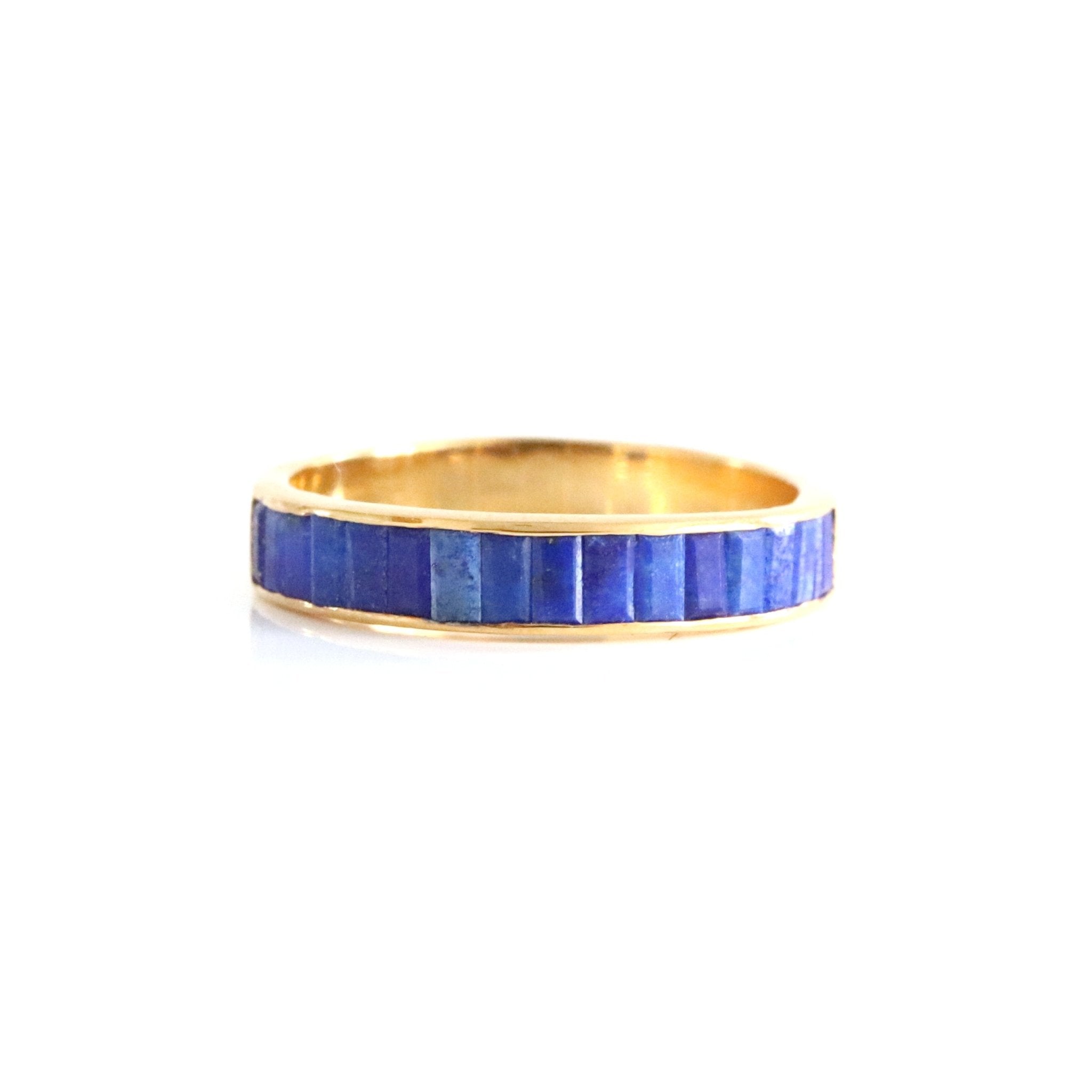 Loyal Cigar Band Ring - Lapis Lazuli & 14K Gold Plated Men's Jewelry for Weddings, Parties & Special Occasions