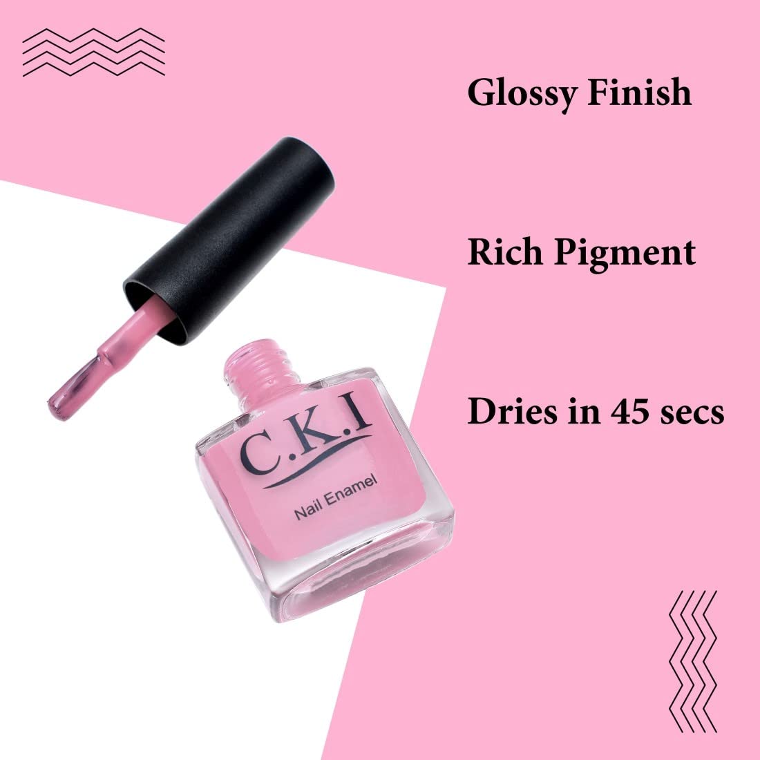 C.K.I Gel Nail Polish Set - Quick Dry, Long Lasting, High Gloss Finish, Non-Smudge (Baby Pink & Bubblegum Pink) - Perfect for Parties, Weddings, Date Nights & Special Occasions