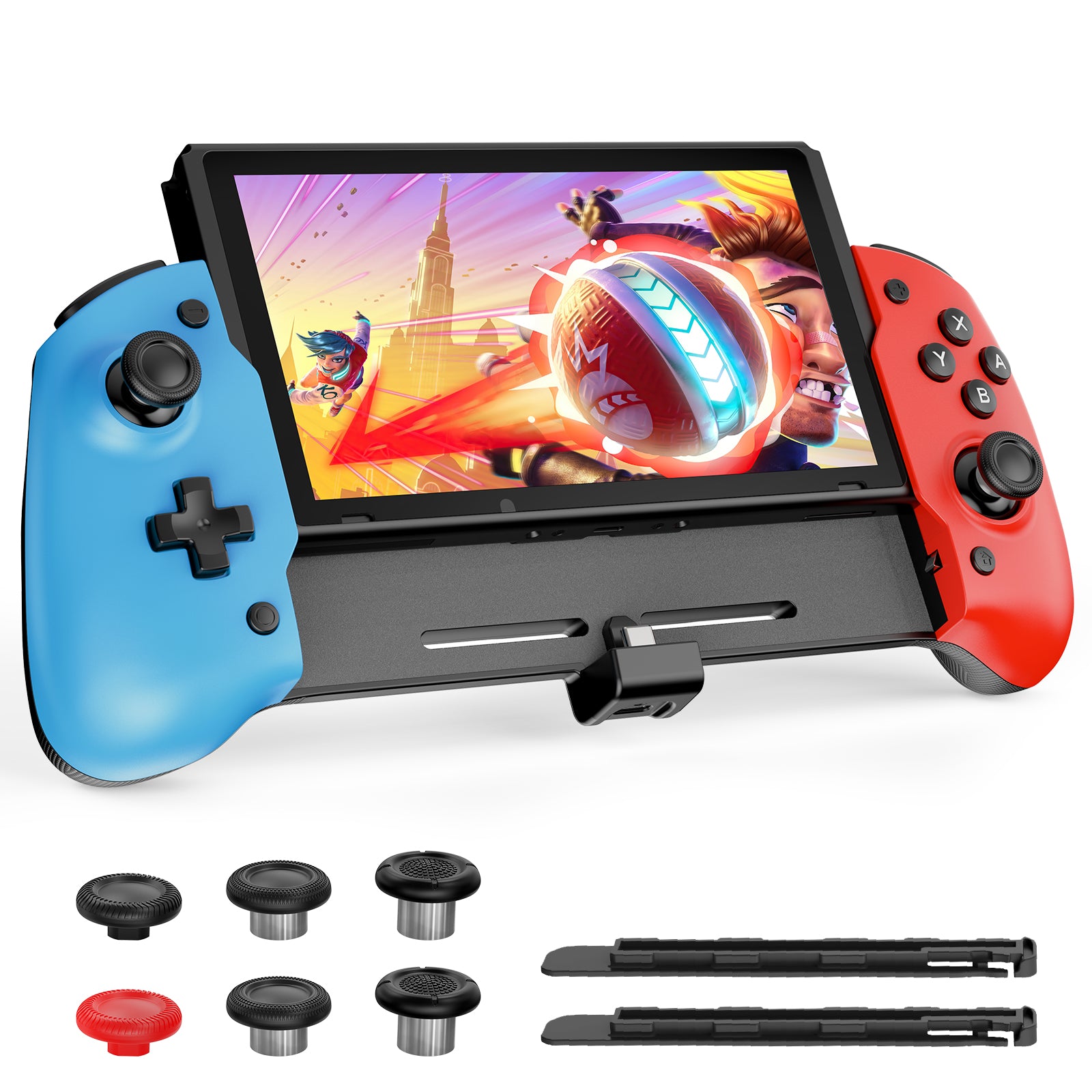 NexiGo Gripcon Ergonomic Controller for Nintendo Switch - Comfortable Handheld Gaming Grip for Switch & Switch OLED - Perfect for Travel, Commuting & Long Gaming Sessions