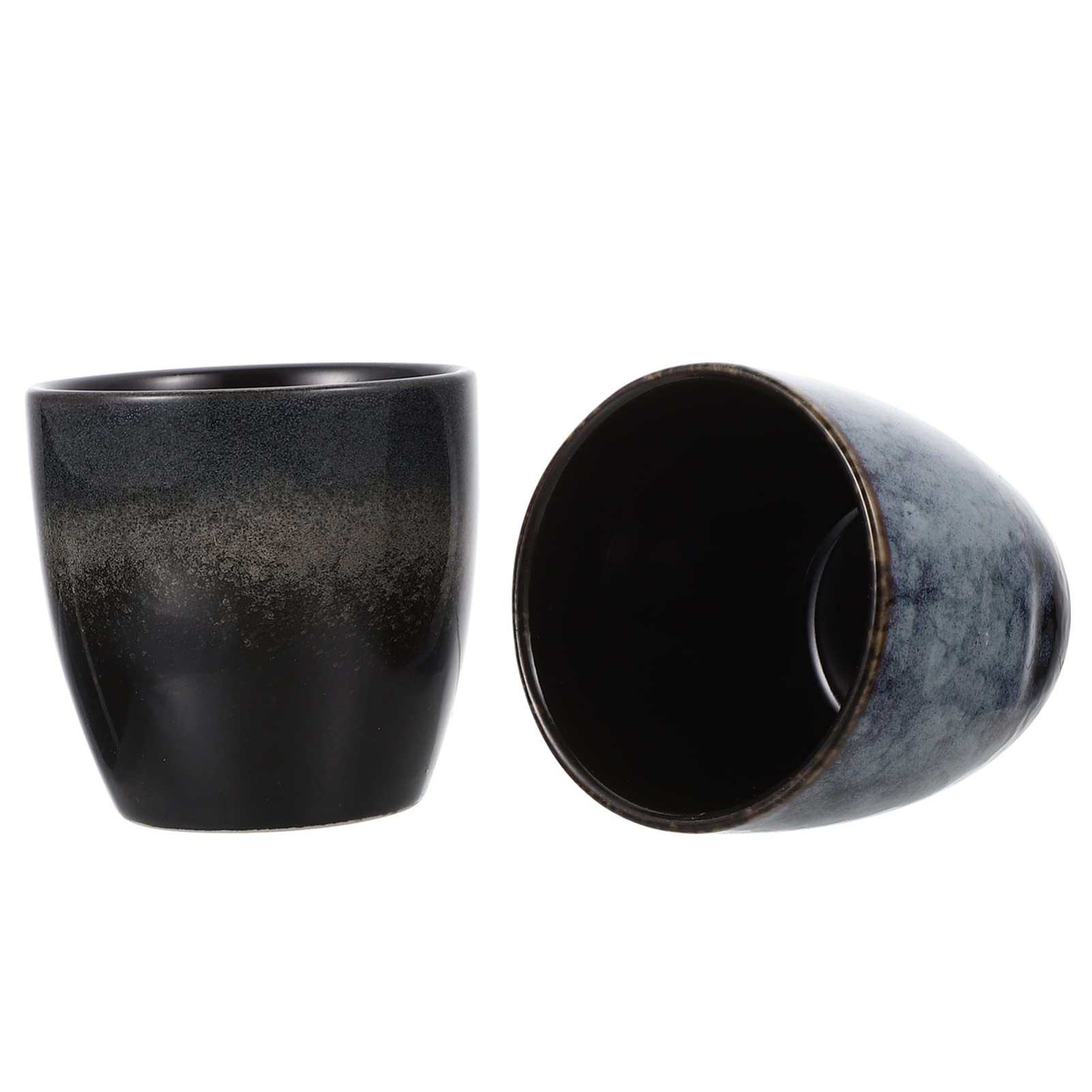 Vintage Ceramic Tea Cup Set of 2 - Chinese Handleless Tea Tasting Cups for Home & Office - Perfect for Green Tea, Herbal Tea & Tea Ceremonies