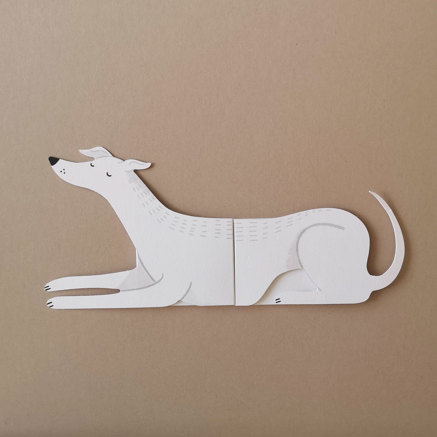 Bryony Moss Long Dog Pearl Card - Elegant Handmade Dog-Themed Greeting Card for Pet Lovers, Birthday, Thank You, or Special Occasions