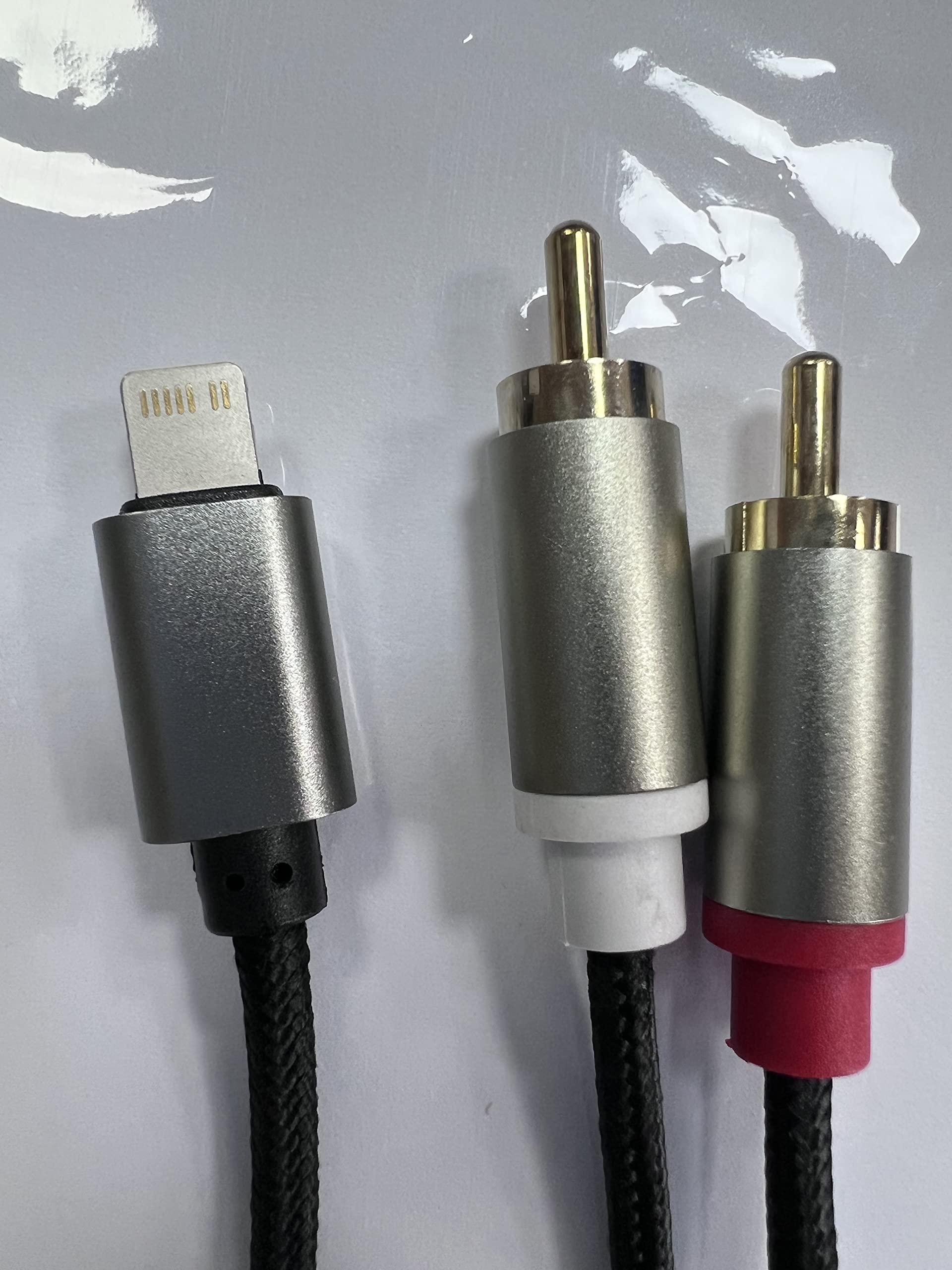 Lightning to RCA Cable - 2 Male RCA Stereo Audio Auxiliary Adapter for iPhone - Compatible with Power Amplifier, Car Stereo, Home Theater & Speakers - Perfect for Music Streaming, DJ Mixing & Home Audio Systems