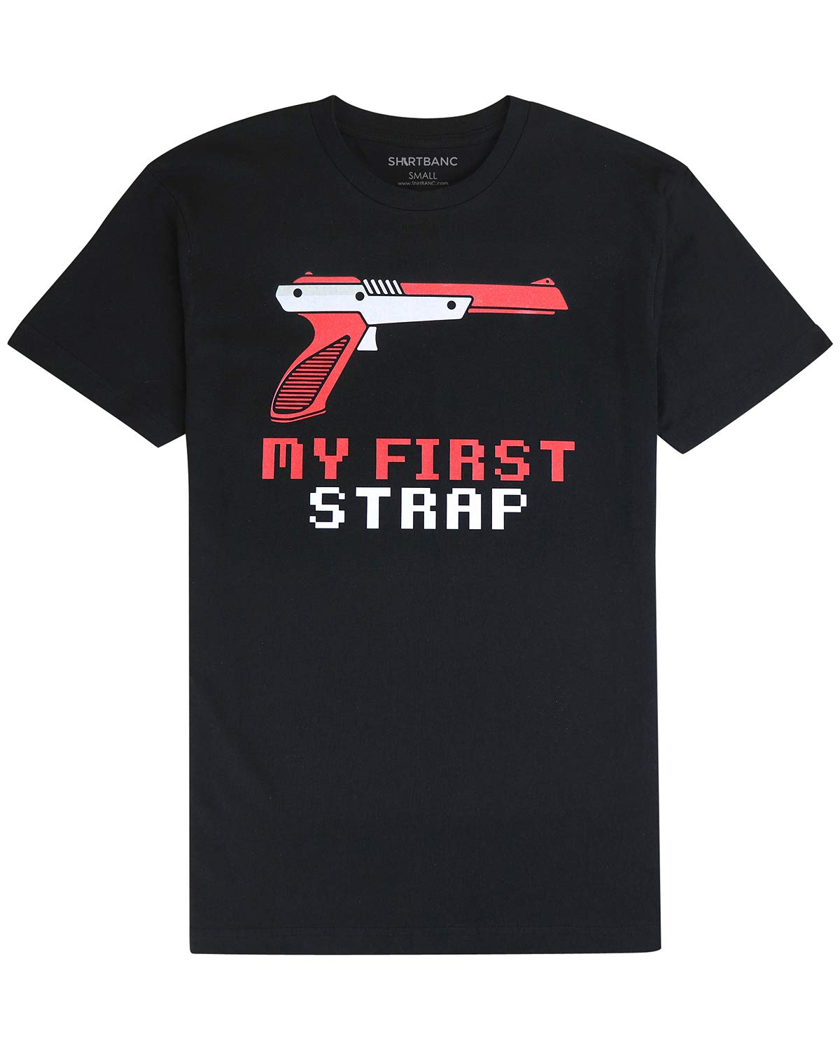 8-Bit Retro Gaming T-Shirt for Men - Red Gun Pixel Art Design | Casual Wear & Cosplay Costume for Gamers & Anime Fans