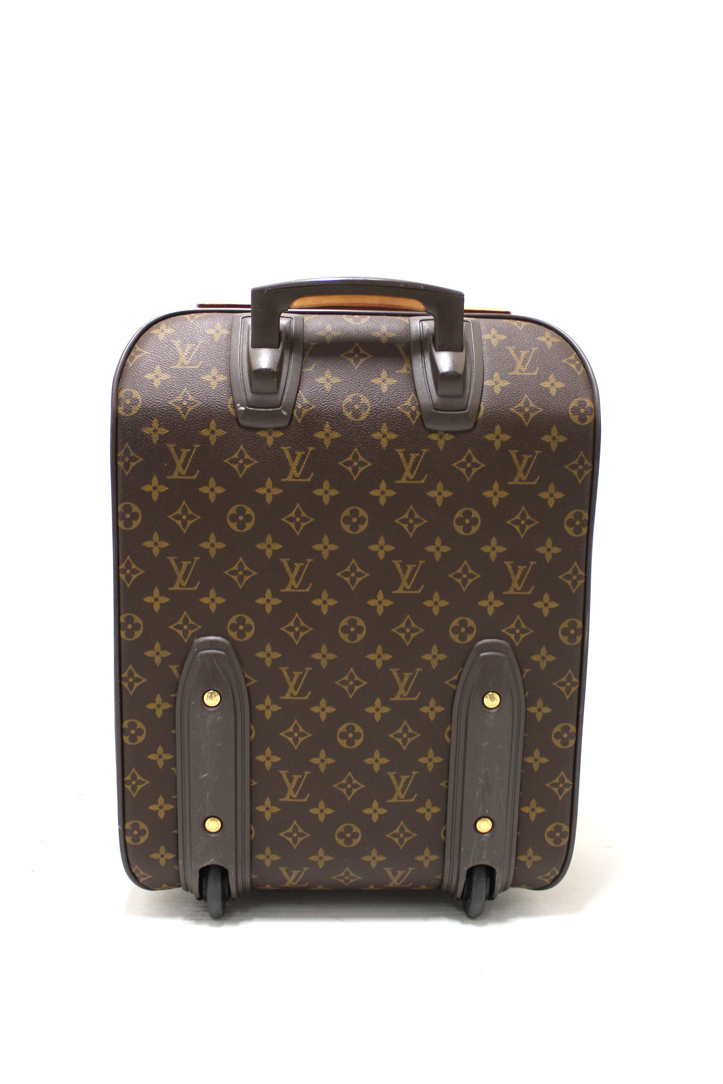 Authentic Louis Vuitton Classic Monogram Pegase 45 Rolling Luggage Suitcase - Luxury Travel Carry-On for Business Trips & Vacations