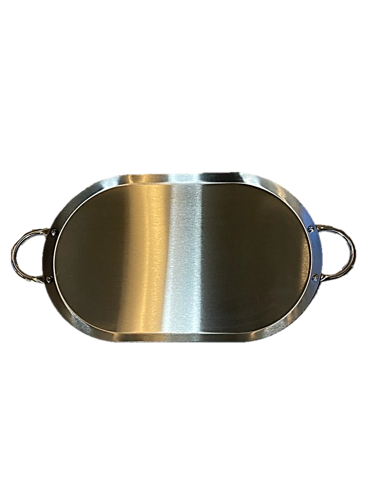 Stainless Steel 22x13 Inch (56x33cm) Oval Griddle Pan - Professional Non-Stick Comal for Tacos, Fajitas & Pancakes - Perfect for Outdoor Cooking & Camping