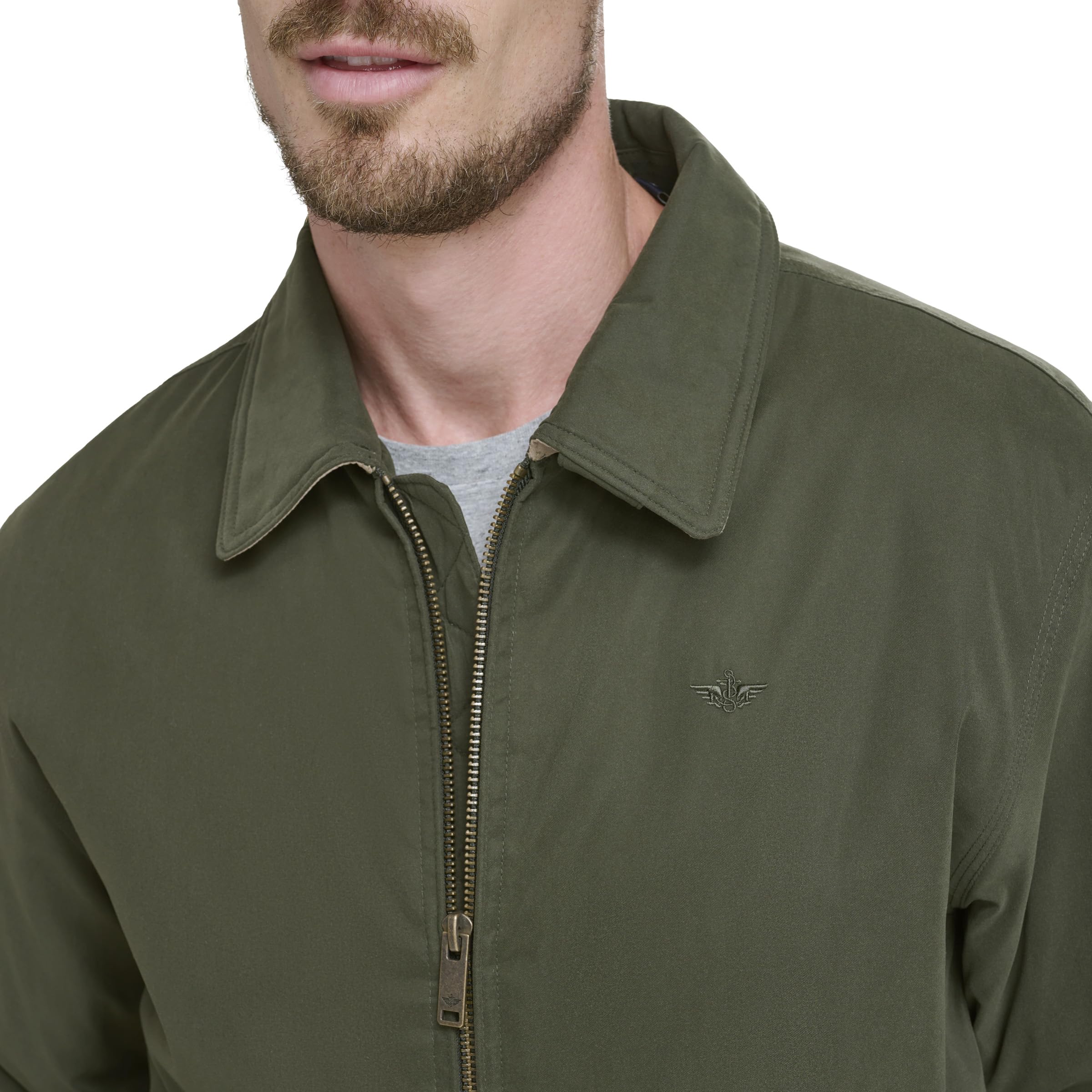 Dockers Men's Micro Twill Golf Bomber Jacket - Lightweight Water-Resistant Windbreaker for Golf & Casual Wear (Standard & Big & Tall Sizes) | Perfect for Golfing, Outdoor Activities & Everyday Style