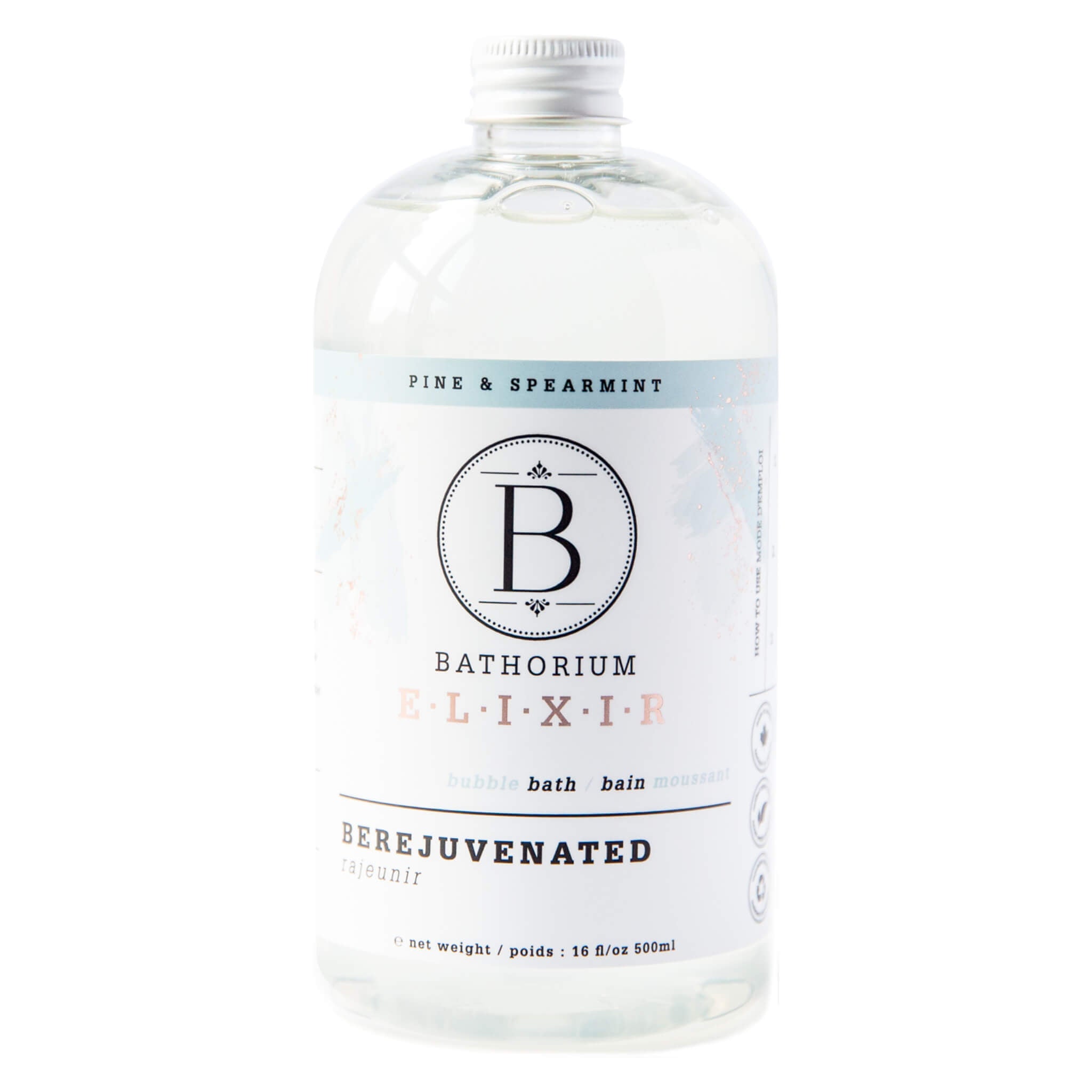 BeRejuvenated Pine & Spearmint Bubble Bath Elixir - Relaxing Aromatherapy Soak for Stress Relief & Self Care